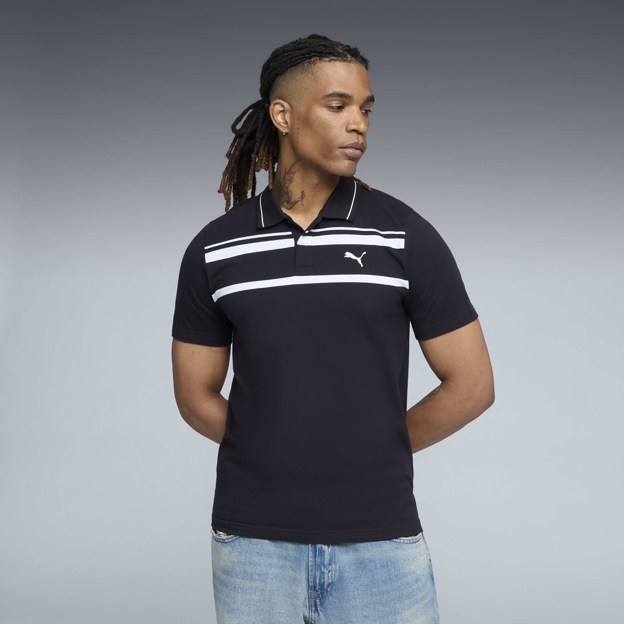 PUMA Elevated Essentials Men's Polo Shirt in Black, Size XXL