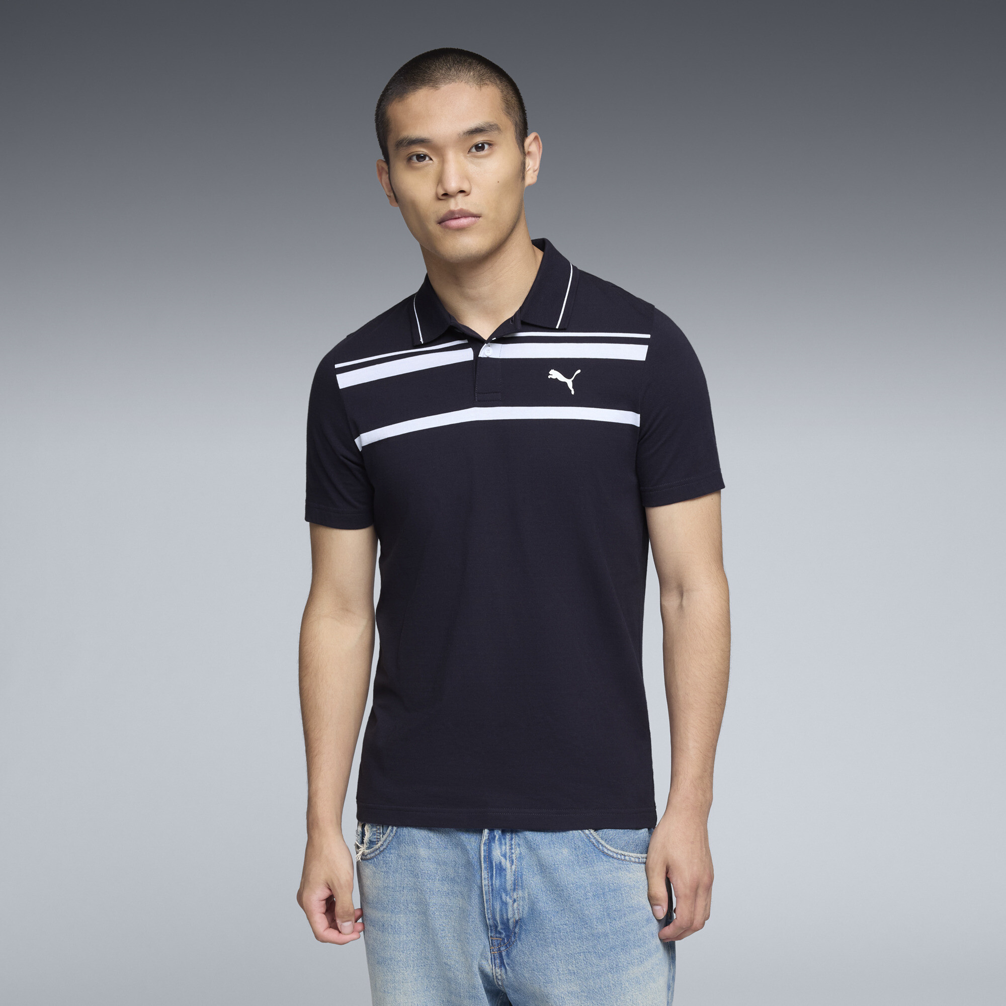 Puma Ess Elevated Polo Shirt Men In Blue