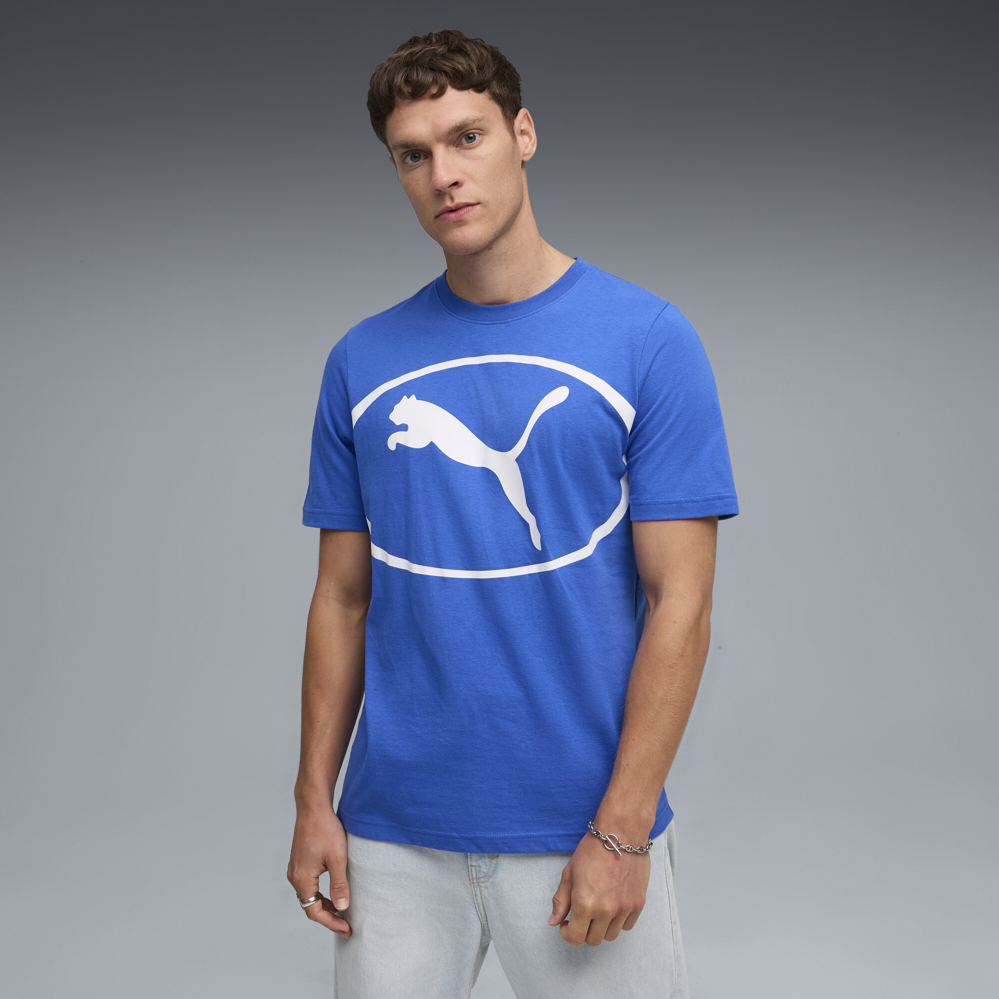 PUMA Sport Heritage Men's T-Shirt in Blue, Size M