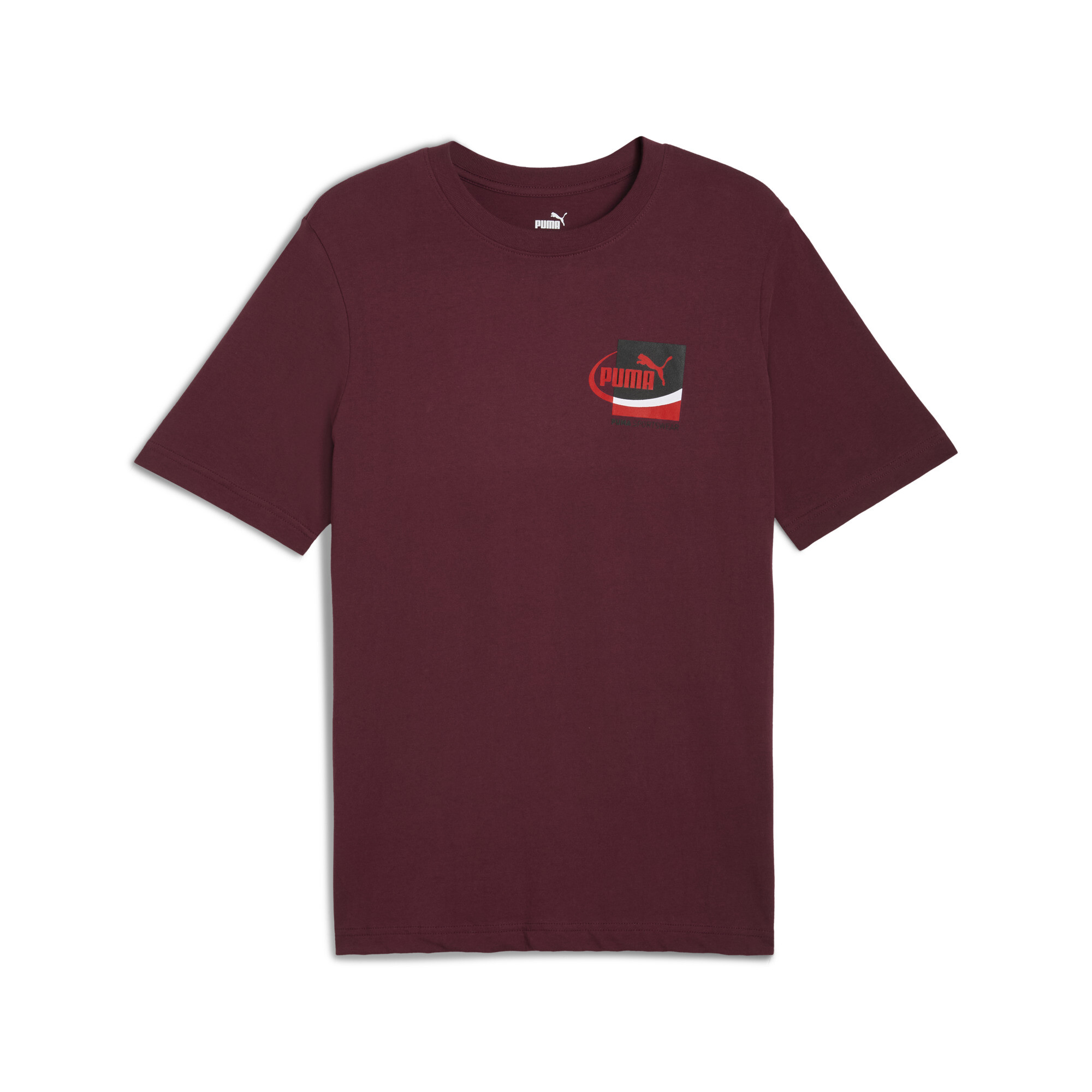 Puma Graphic Small Box T-shirt Us Men In Burgundy