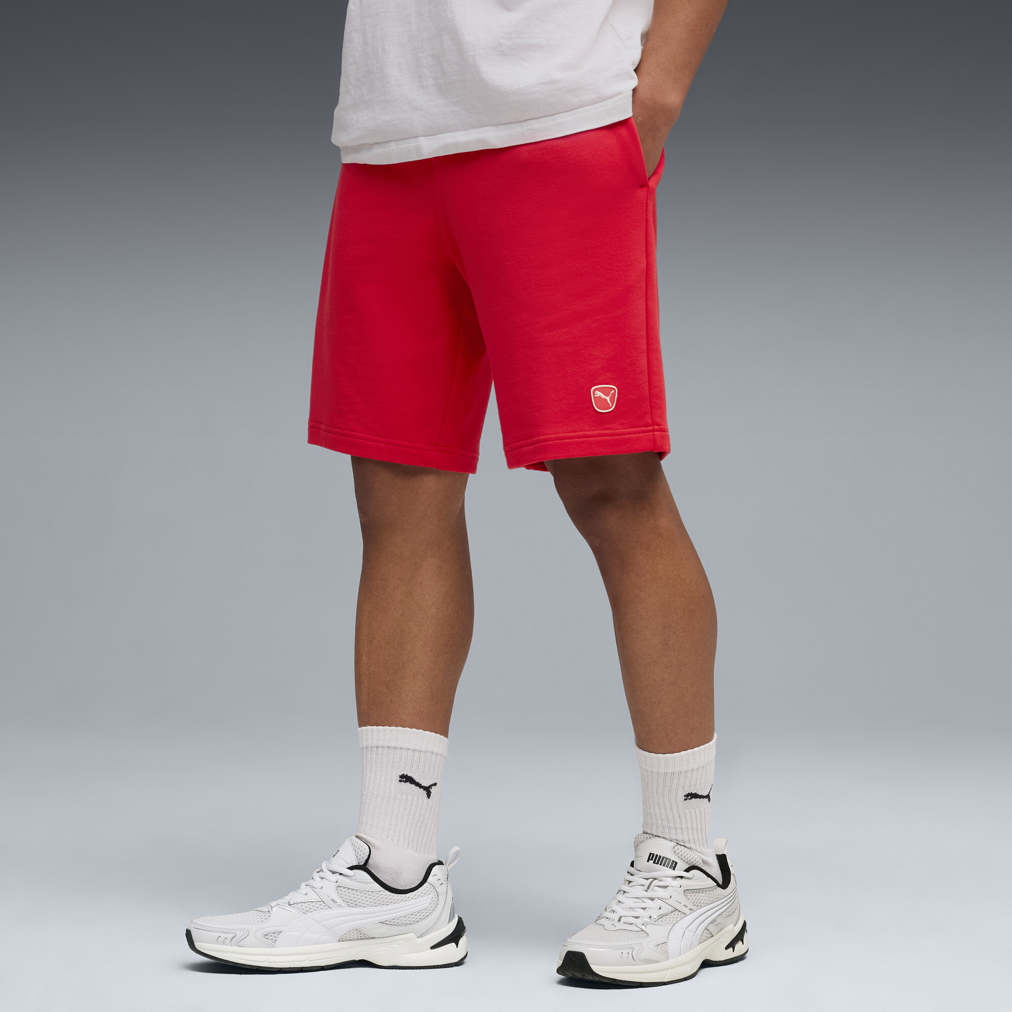 PUMA Essentials Elevated short van 22,86 cm voor Heren, Rood, Maat S thumbnail 4