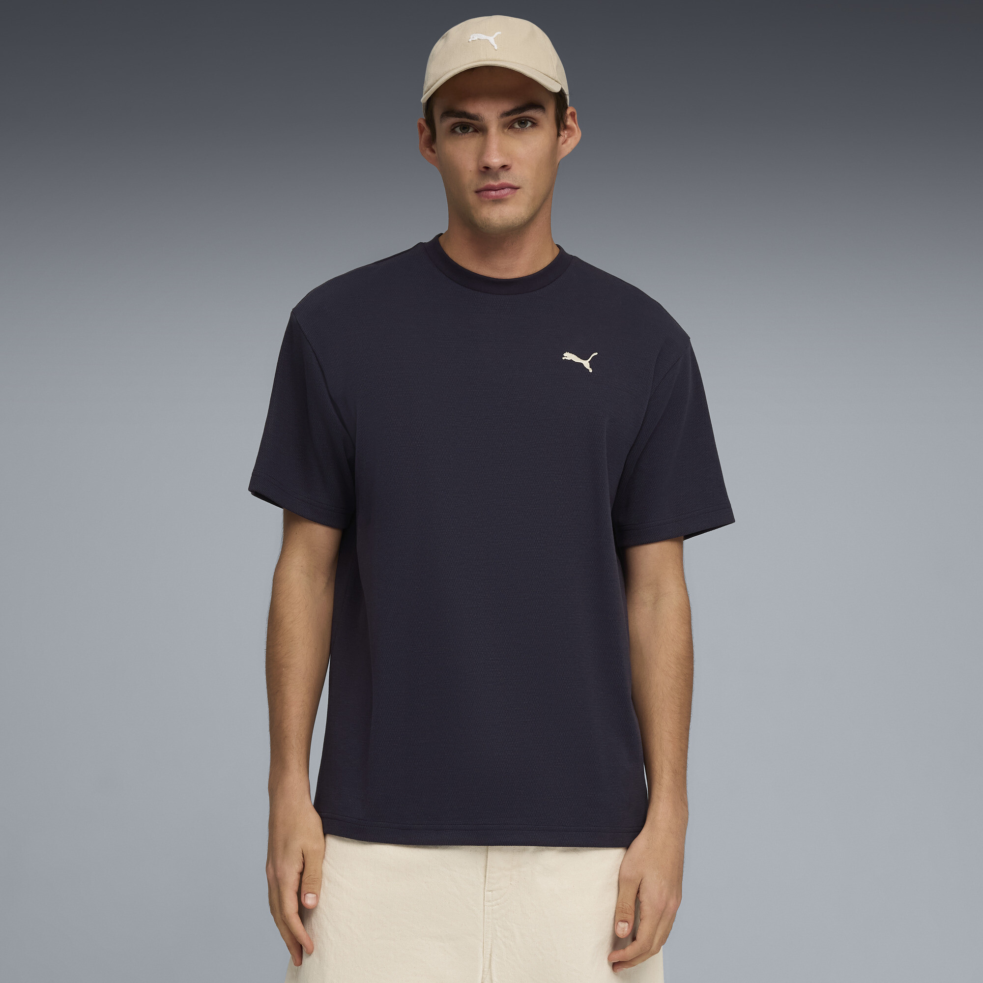 PUMA Elevated Essentials Men's Relaxed T-Shirt in Blue, Size XL