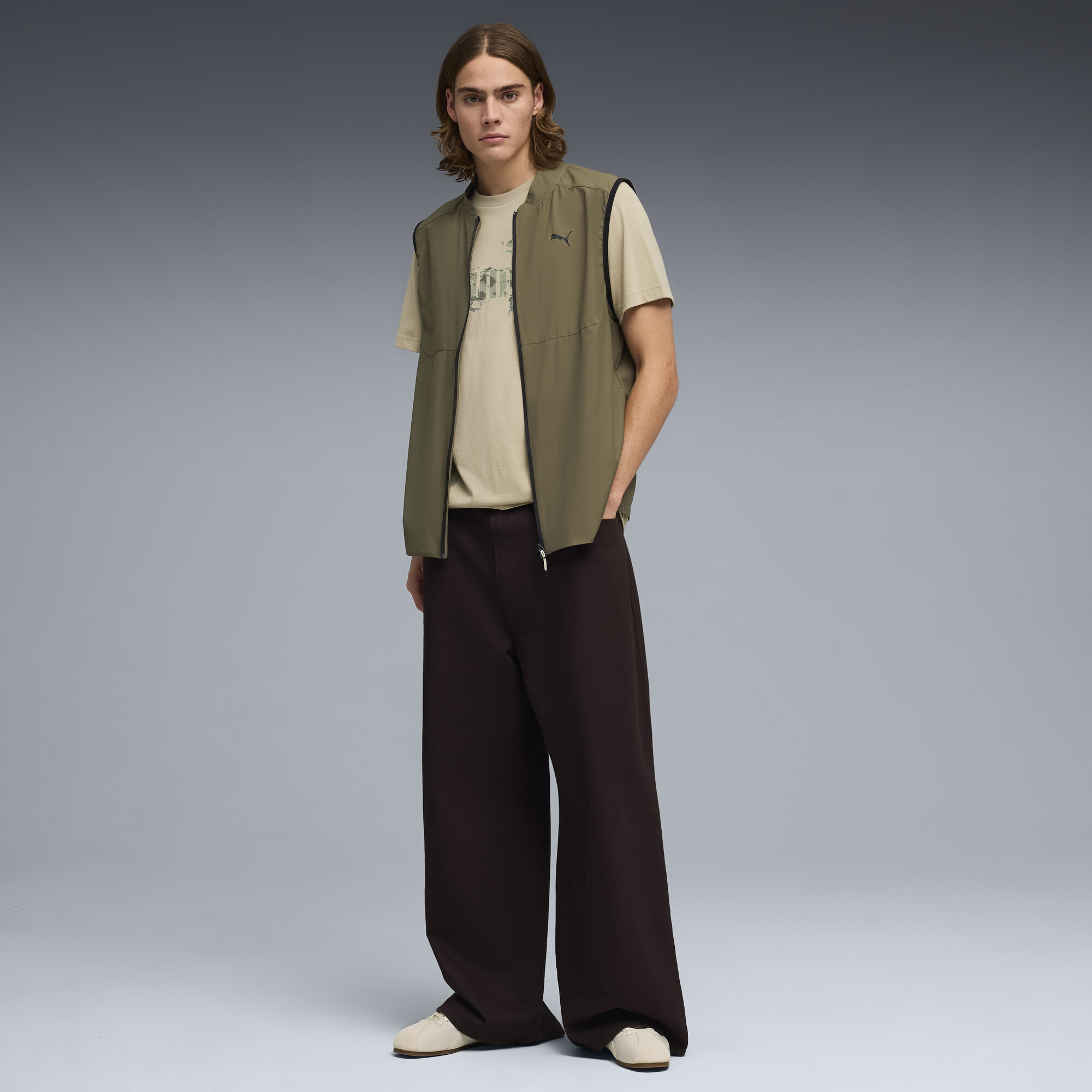 PUMA Camo T-shirt voor Heren, Beige/Grijs, Maat XS thumbnail 4