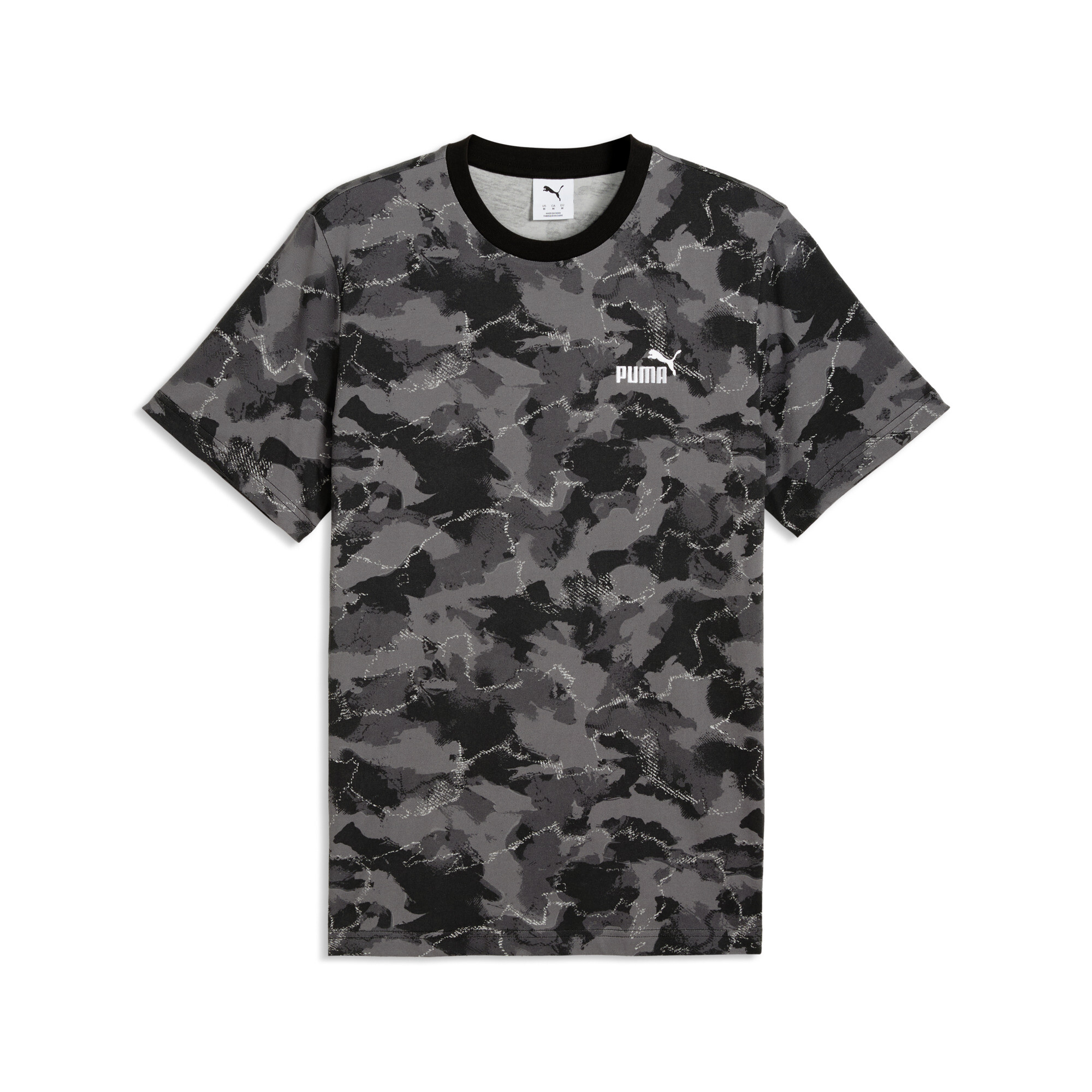 PUMA Camo bedrukt T-shirt voor Heren, Zwart, Maat XXL