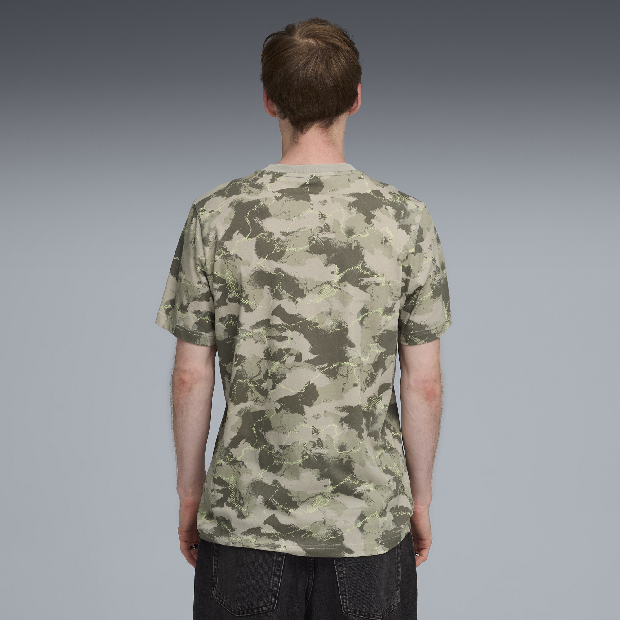 PUMA Camo bedrukt T-shirt voor Heren, Beige/Grijs, Maat M thumbnail 3