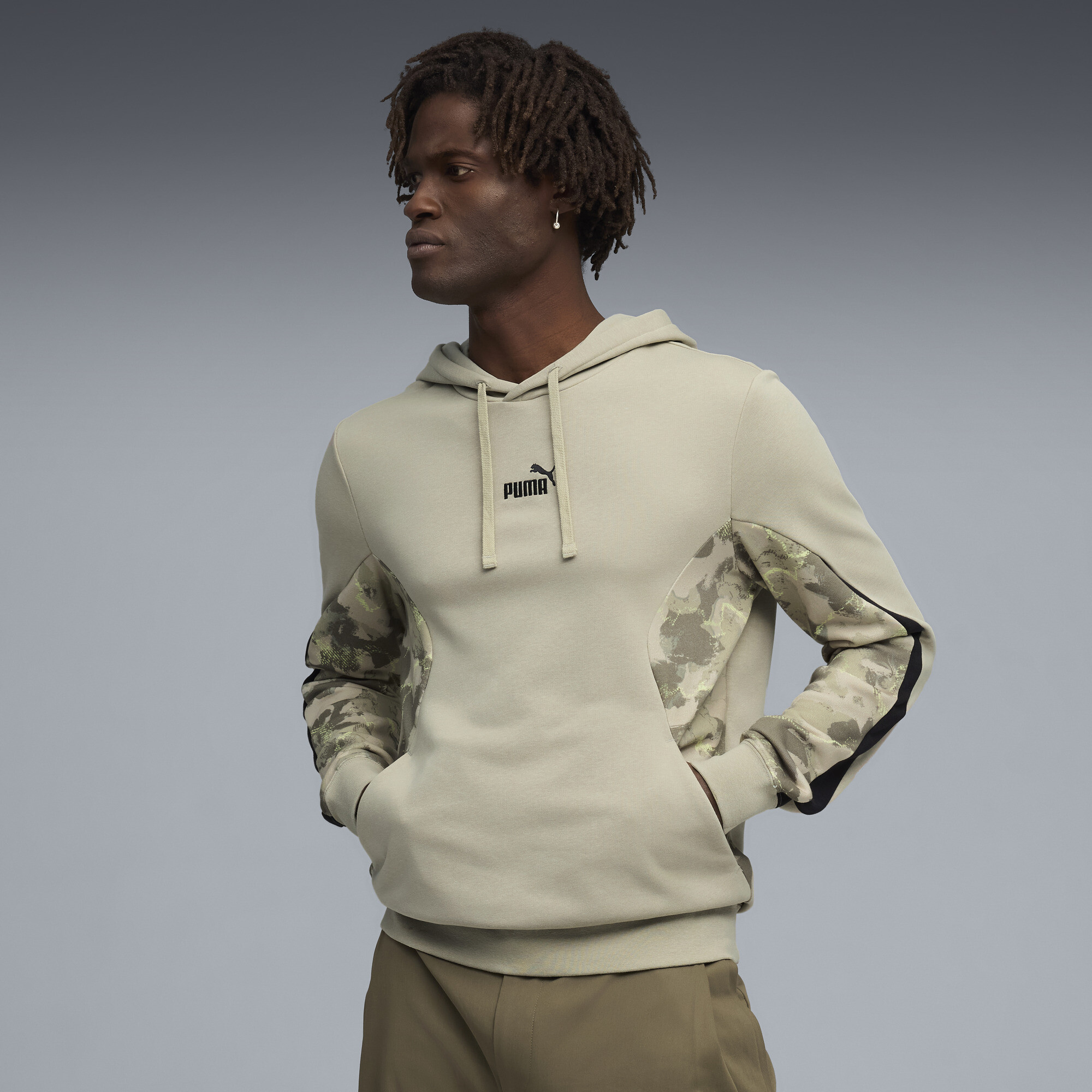 PUMA Camo hoodie voor Heren, Beige/Grijs, Maat M