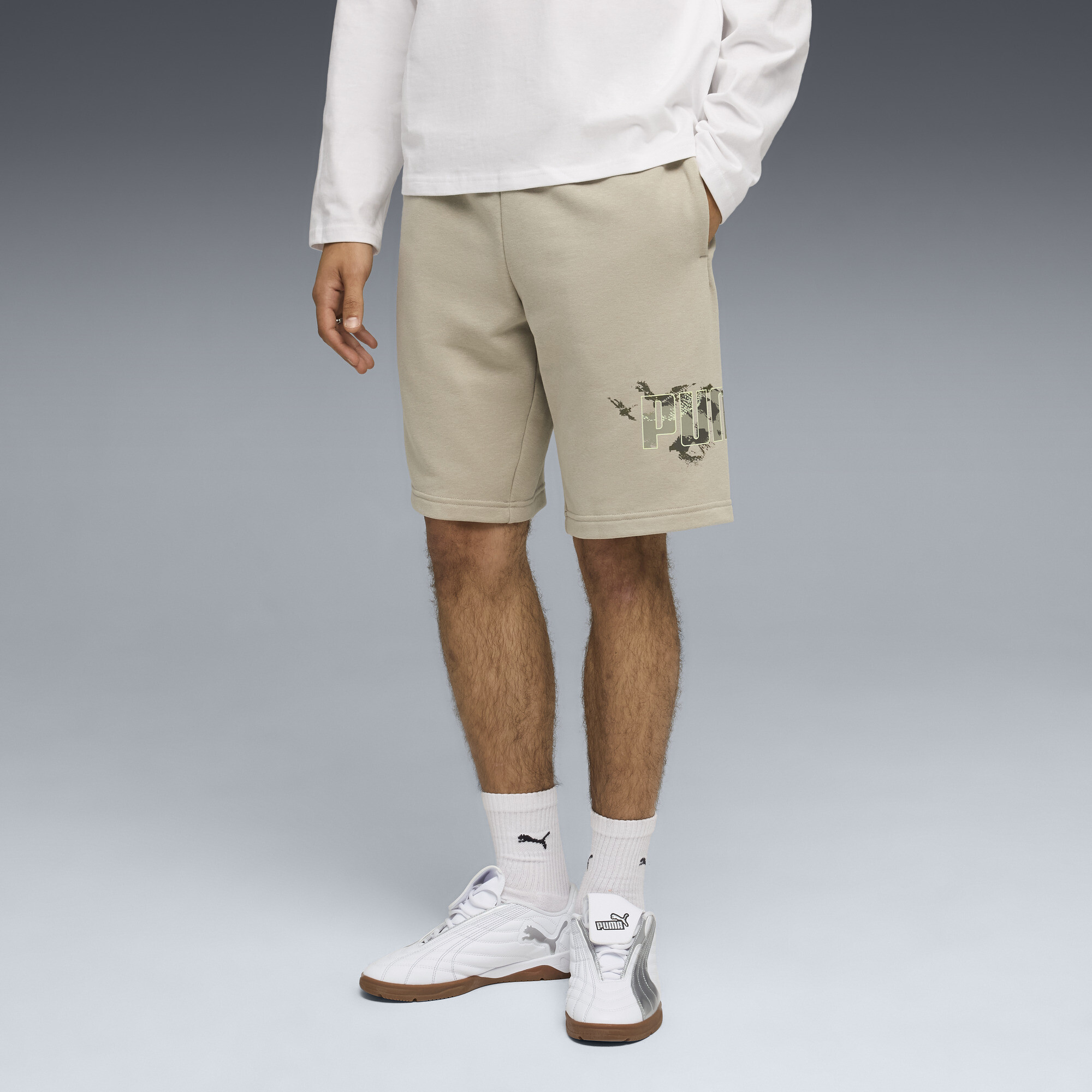 PUMA Camo short voor Heren, Beige/Grijs, Maat L