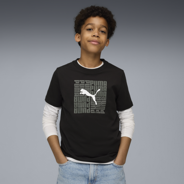 Graphic Box Tee Youth, PUMA Black, large-ZAF