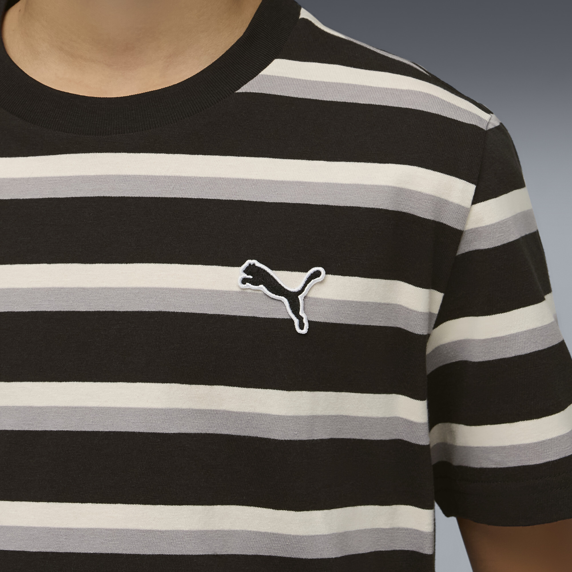 PUMA Essentials gestreept T-shirt, Zwart, Maat 9-10Y thumbnail 6