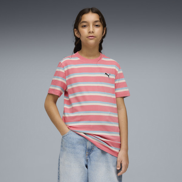 Playera PUMA Rayada Essentials para Adolescentes en Talle 7-8Y Wild Rosa