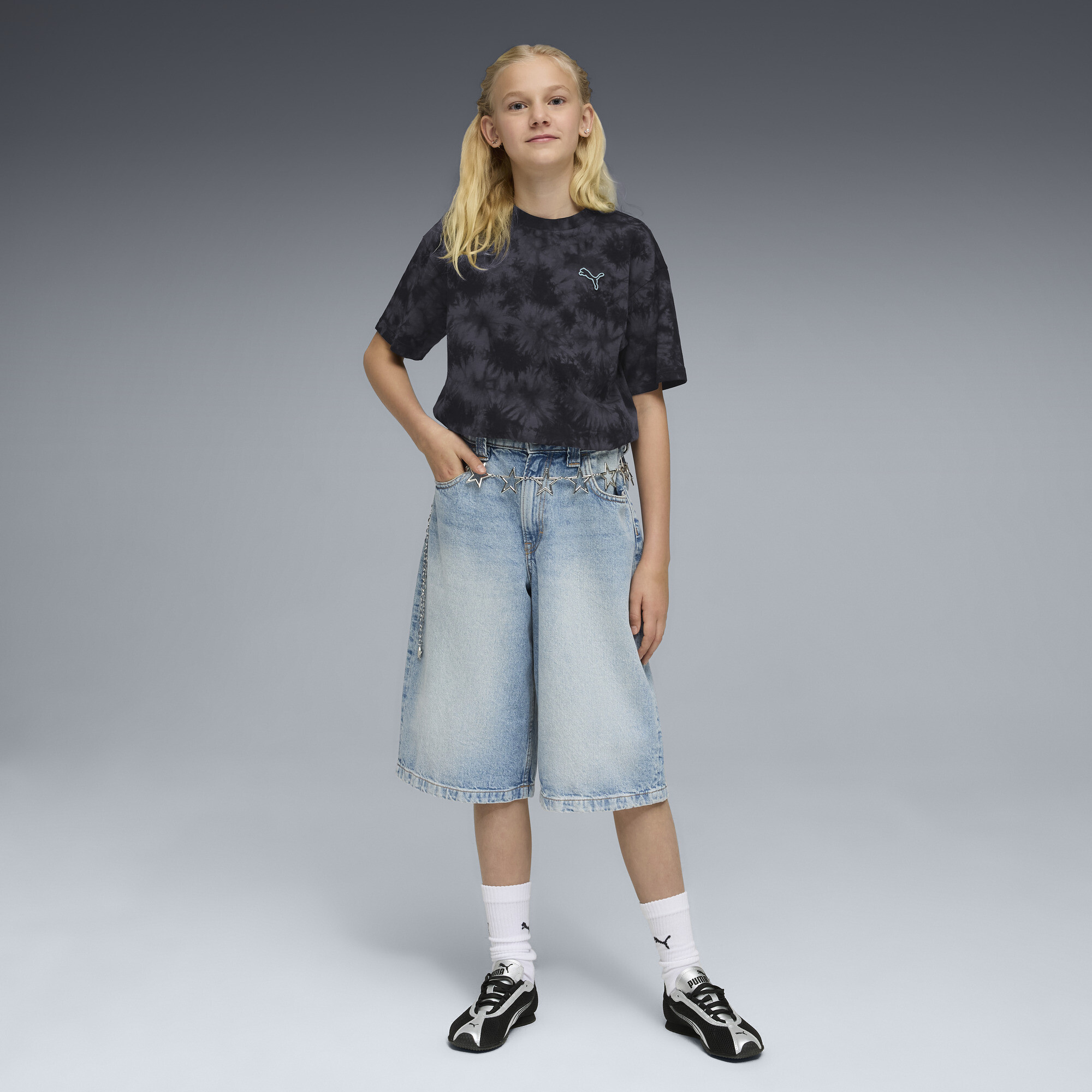 PUMA Essentials relaxed tie-dye T-shirt, Zwart, Maat 13-14Y thumbnail 5