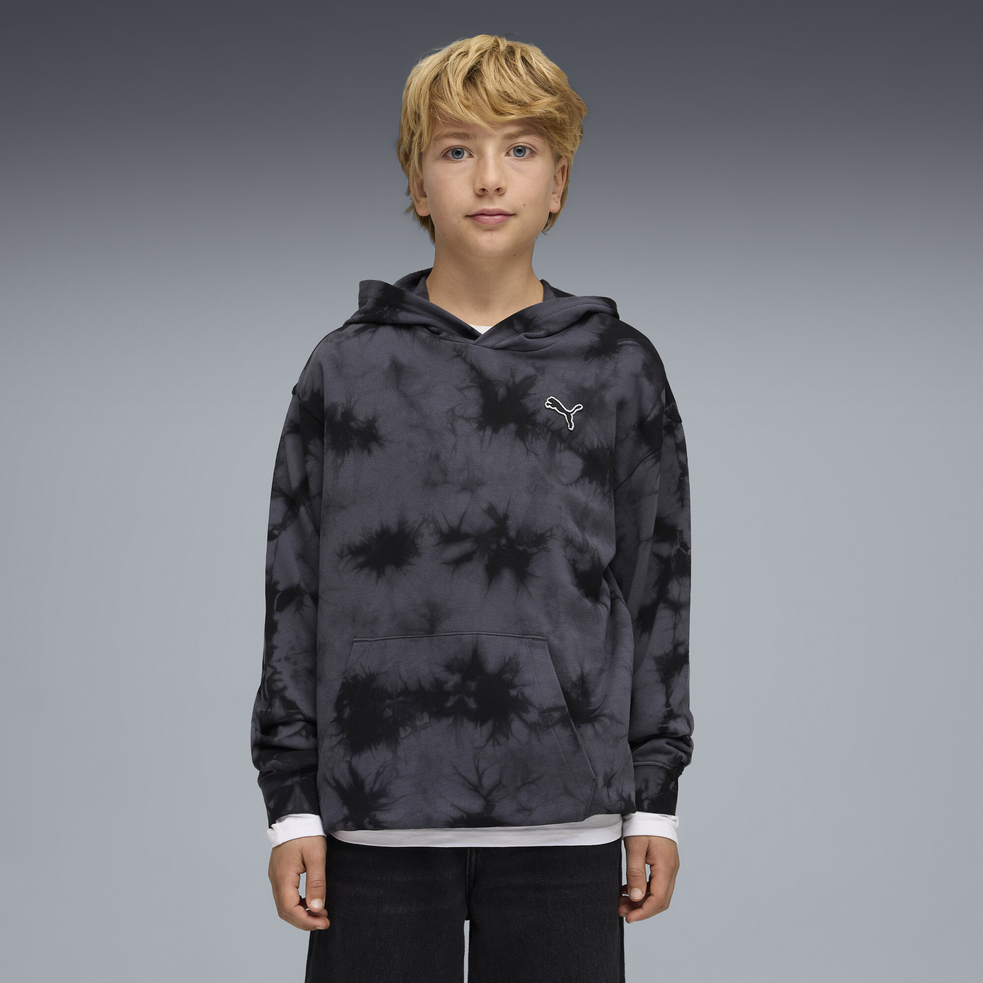 PUMA Essentials relaxte tie-dye hoodie, Zwart, Maat 9-10Y thumbnail 5