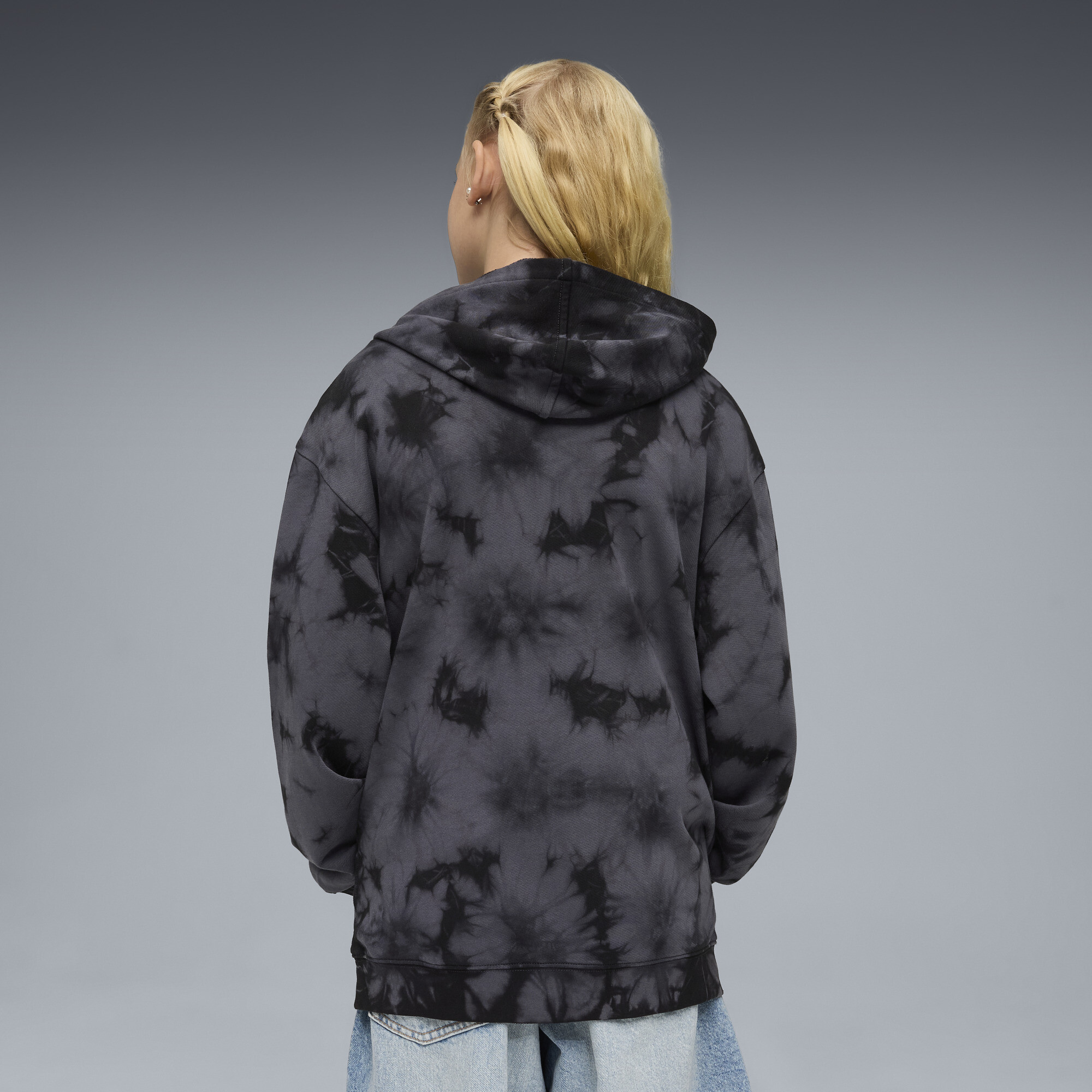 PUMA Essentials relaxte tie-dye hoodie, Zwart, Maat 9-10Y thumbnail 2