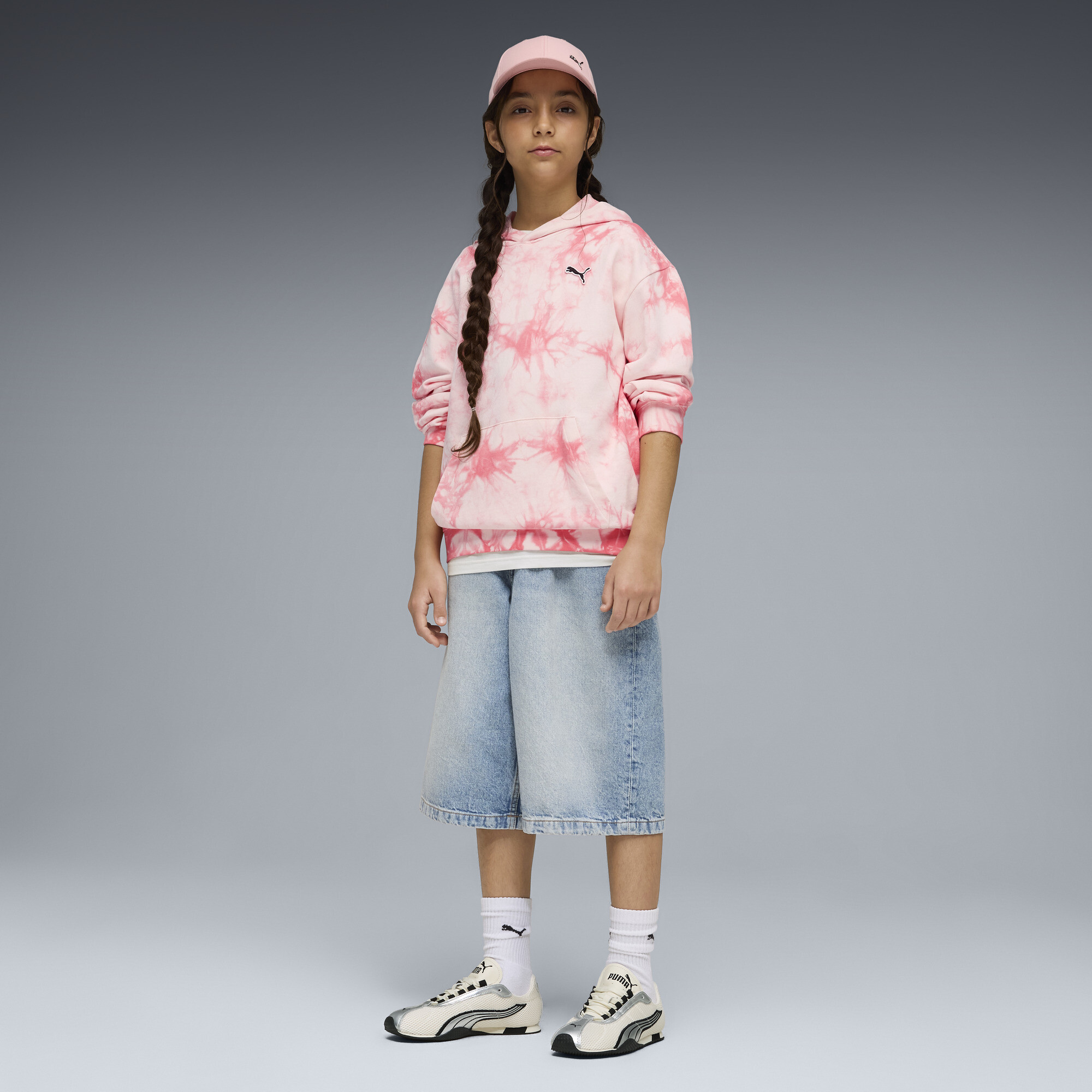 PUMA Essentials relaxte tie-dye hoodie, Roze, Maat 15-16Y thumbnail 2