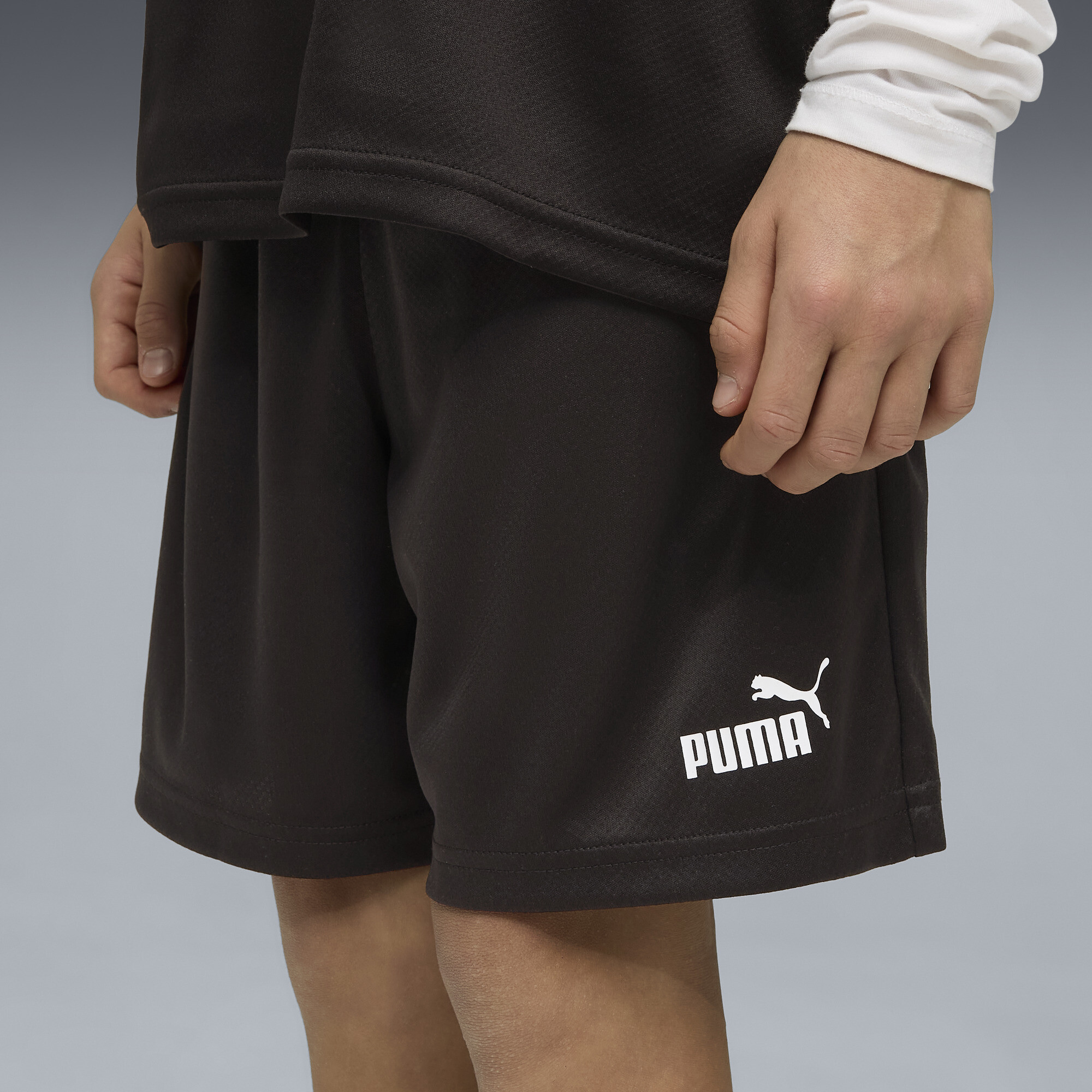 PUMA Essentials relaxed short van mesh, Zwart, Maat 7-8Y thumbnail 4