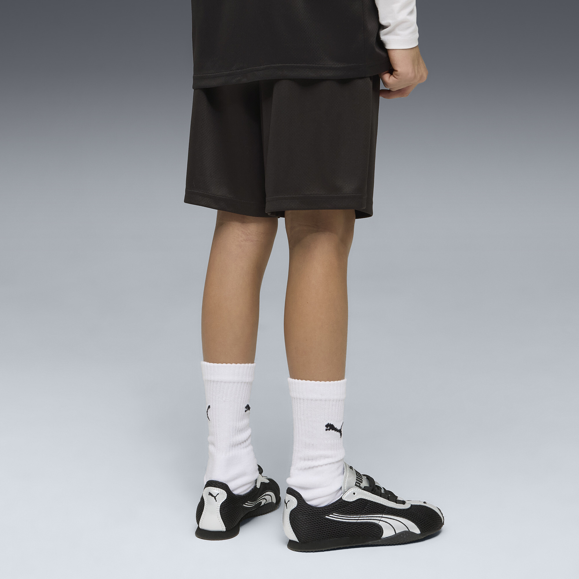PUMA Essentials relaxed short van mesh, Zwart, Maat 7-8Y thumbnail 2