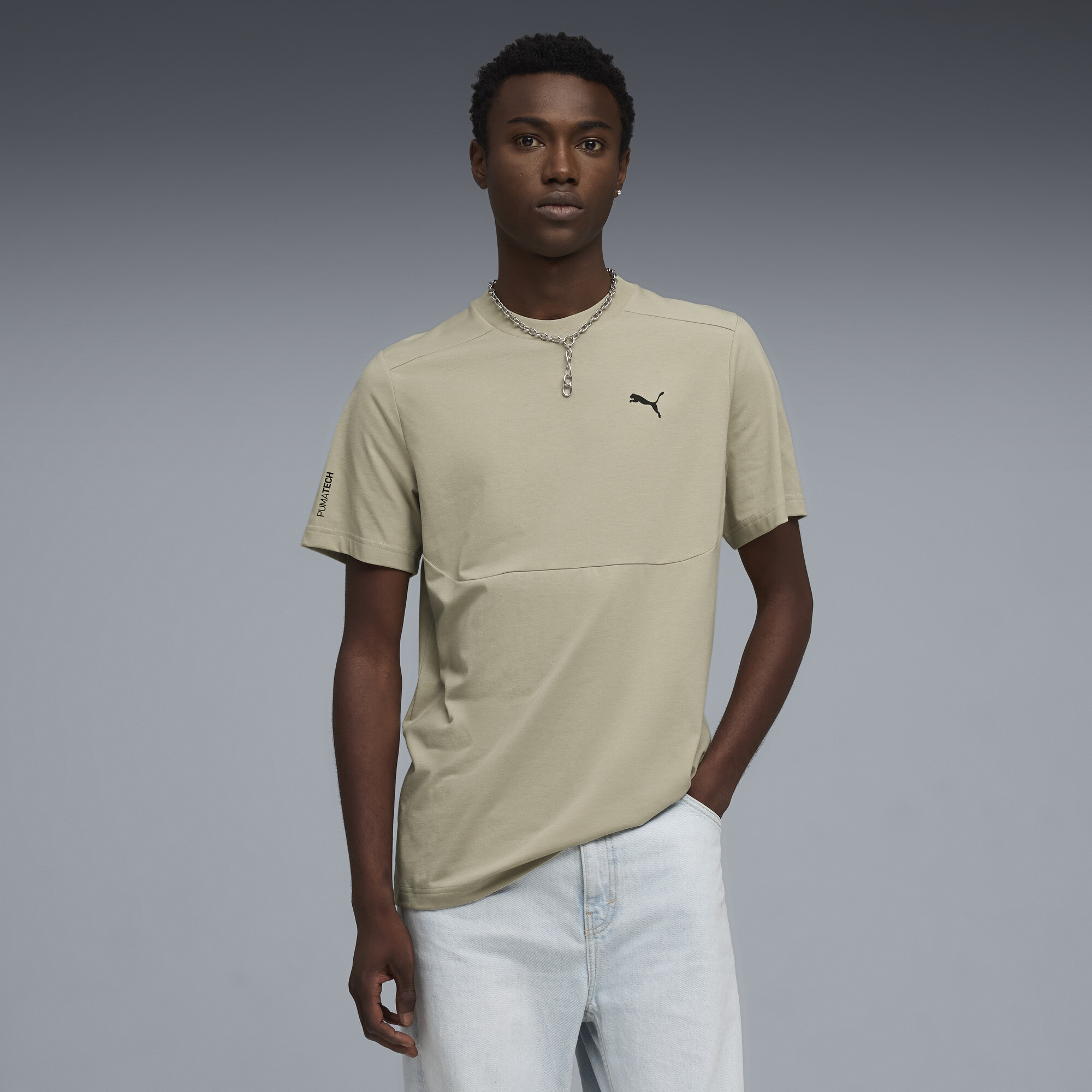 PUMATECH Men's T-Shirt in Beige, Size M