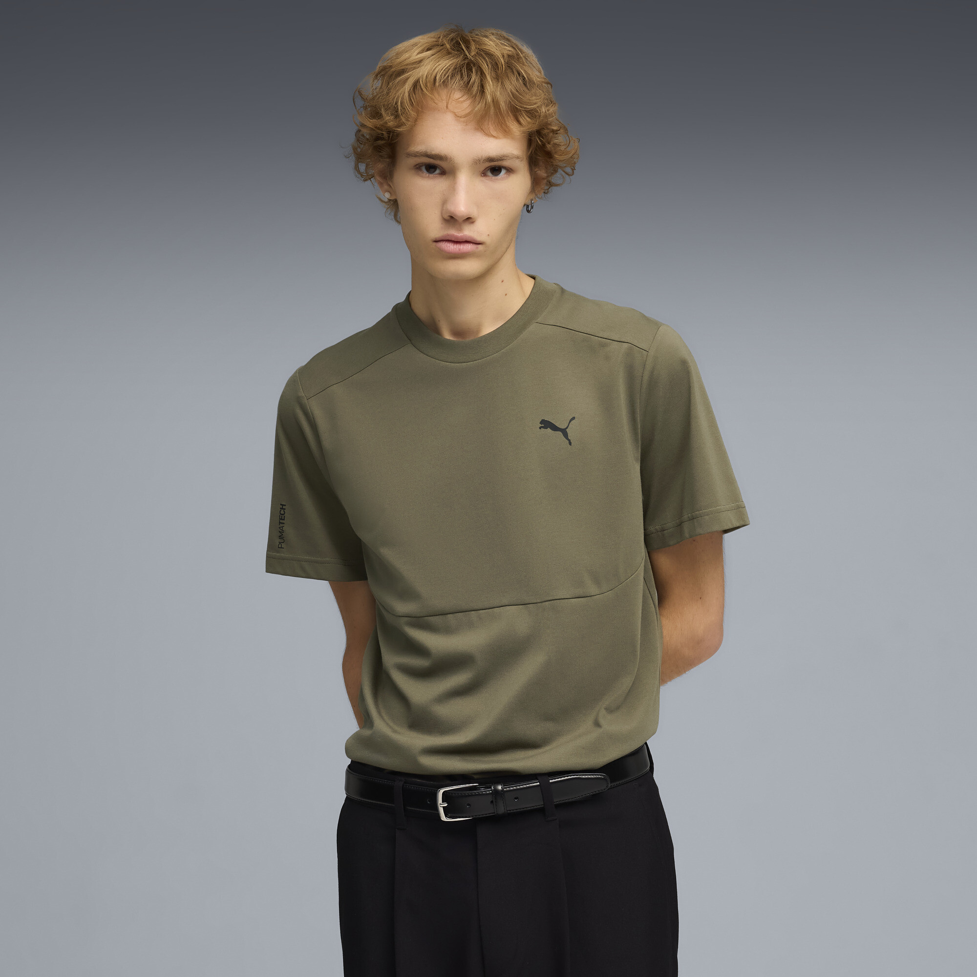 PUMATECH Men's T-Shirt in Green, Size M