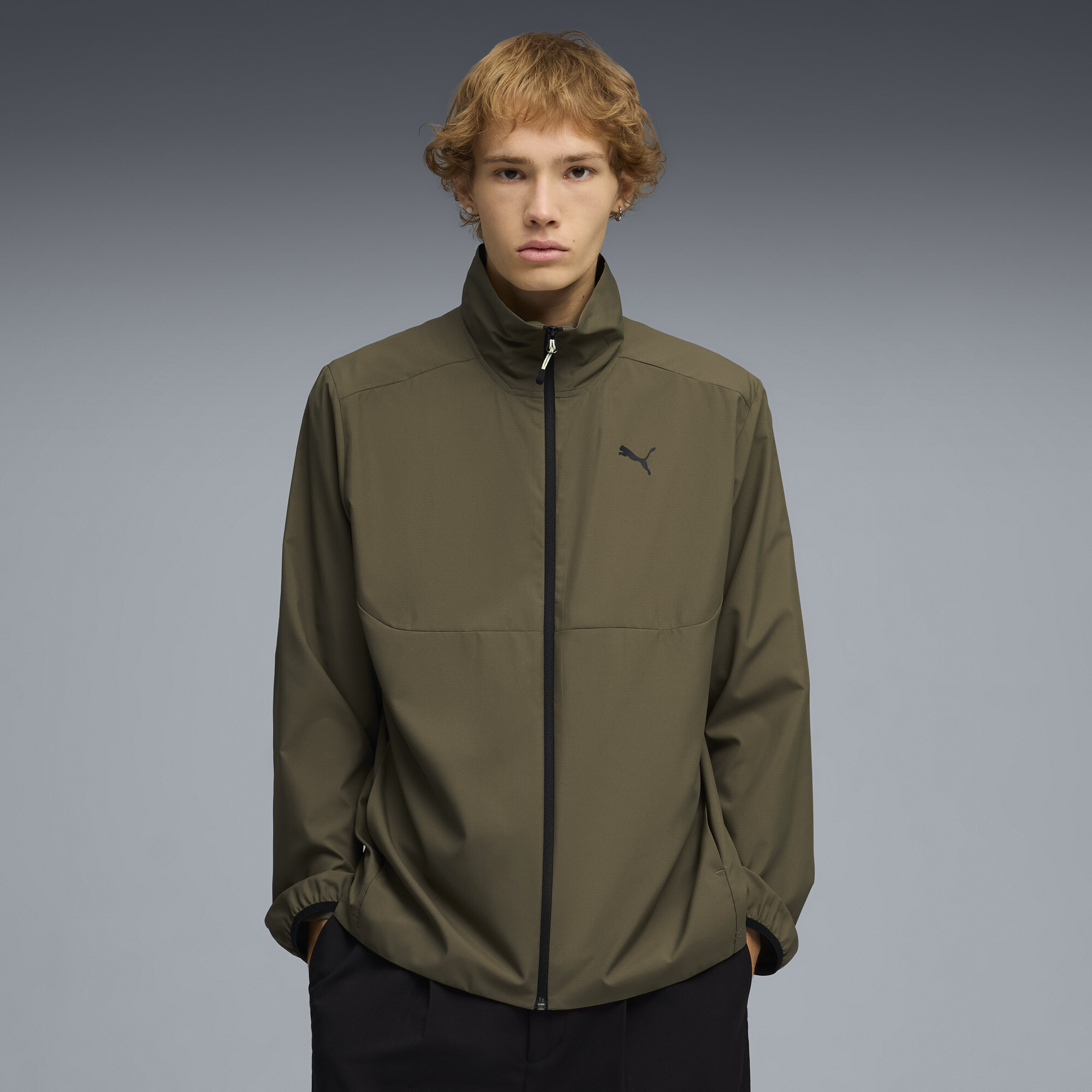 Олимпийка PUMATECH Woven Track Jacket Men | Цвет: Зеленый | Loden