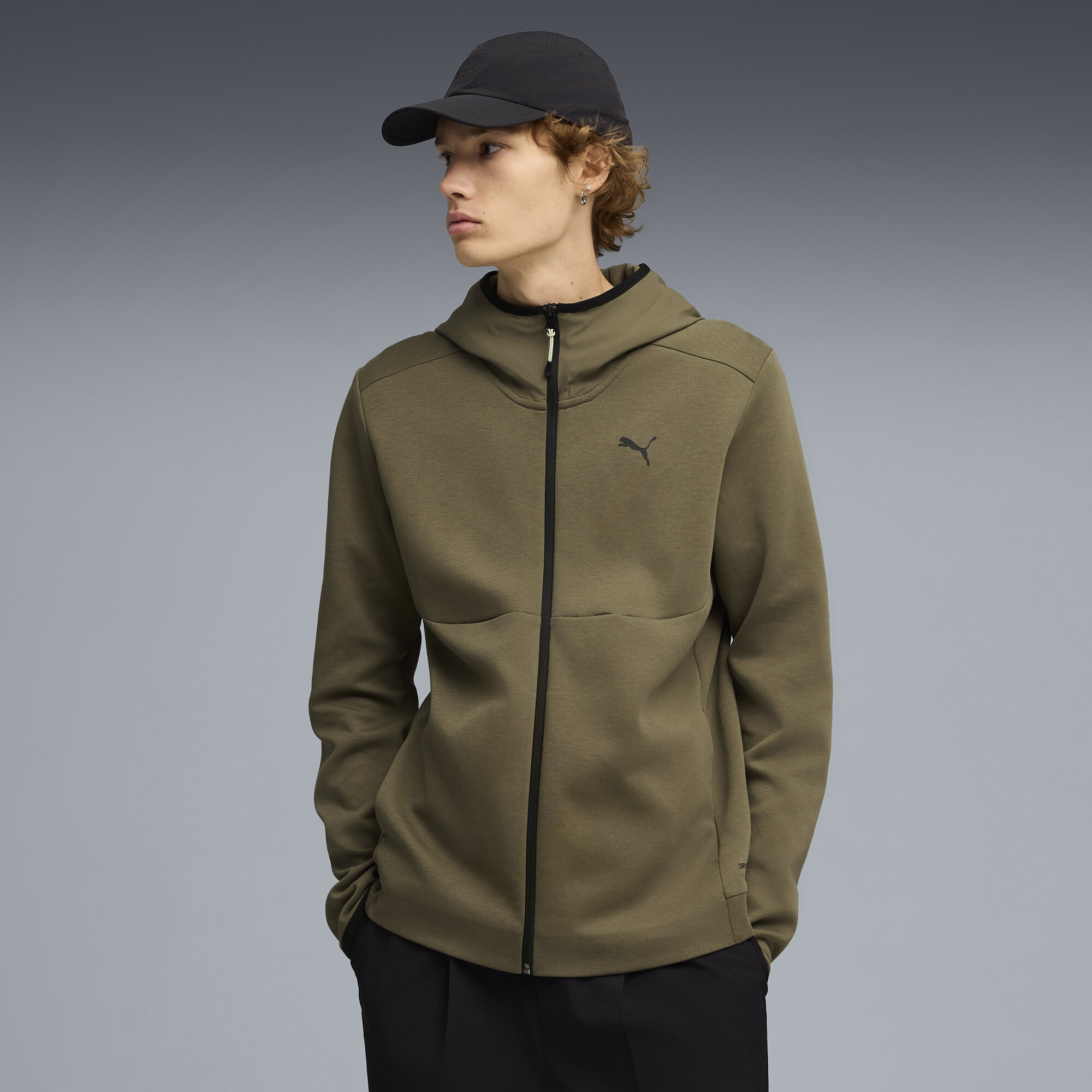 Кофта PUMATECH Full Zip Hoodie Men | Цвет: Зеленый | Loden Green