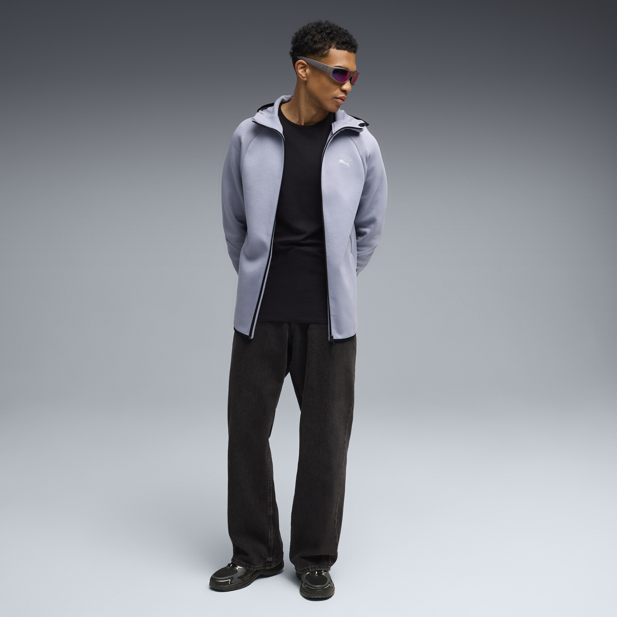 PUMA Evostripe hoodie met rits voor Heren, Grijs, Maat XS thumbnail 4