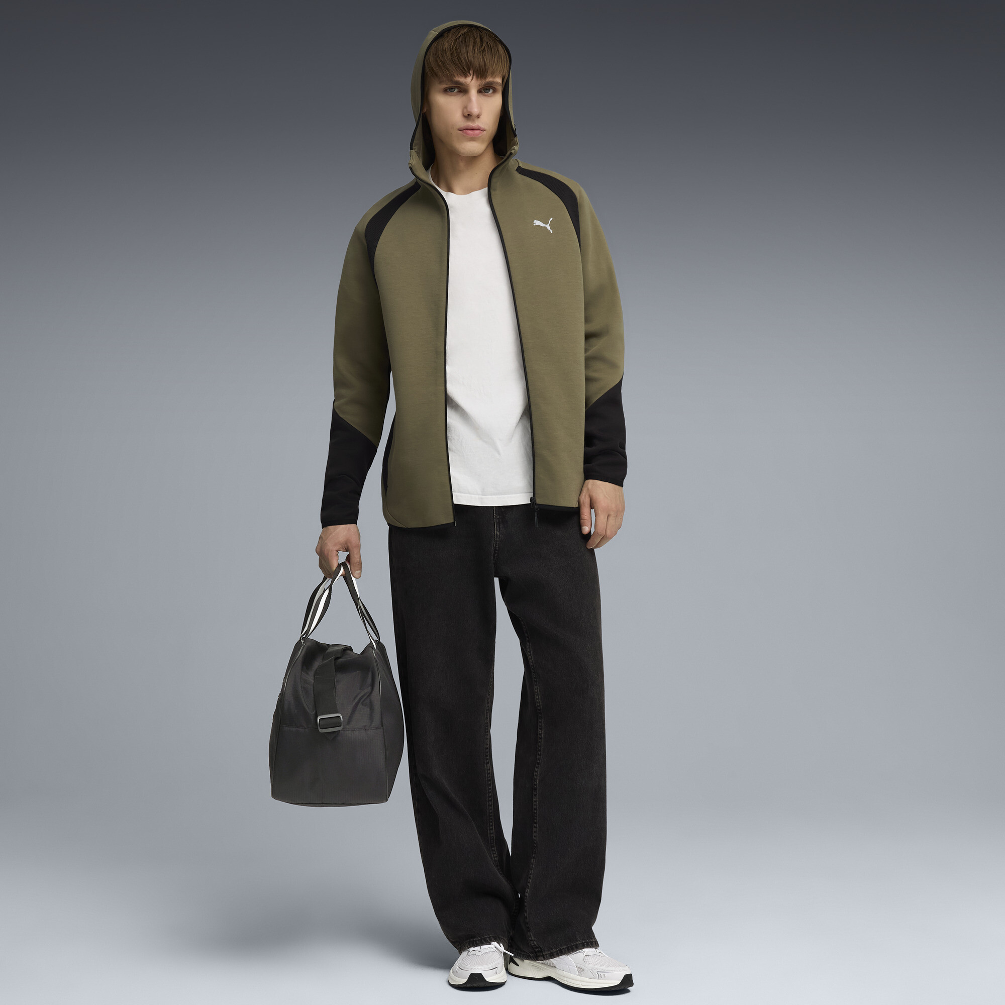 PUMA Evostripe hoodie met rits voor Heren, Groen, Maat XL thumbnail 4