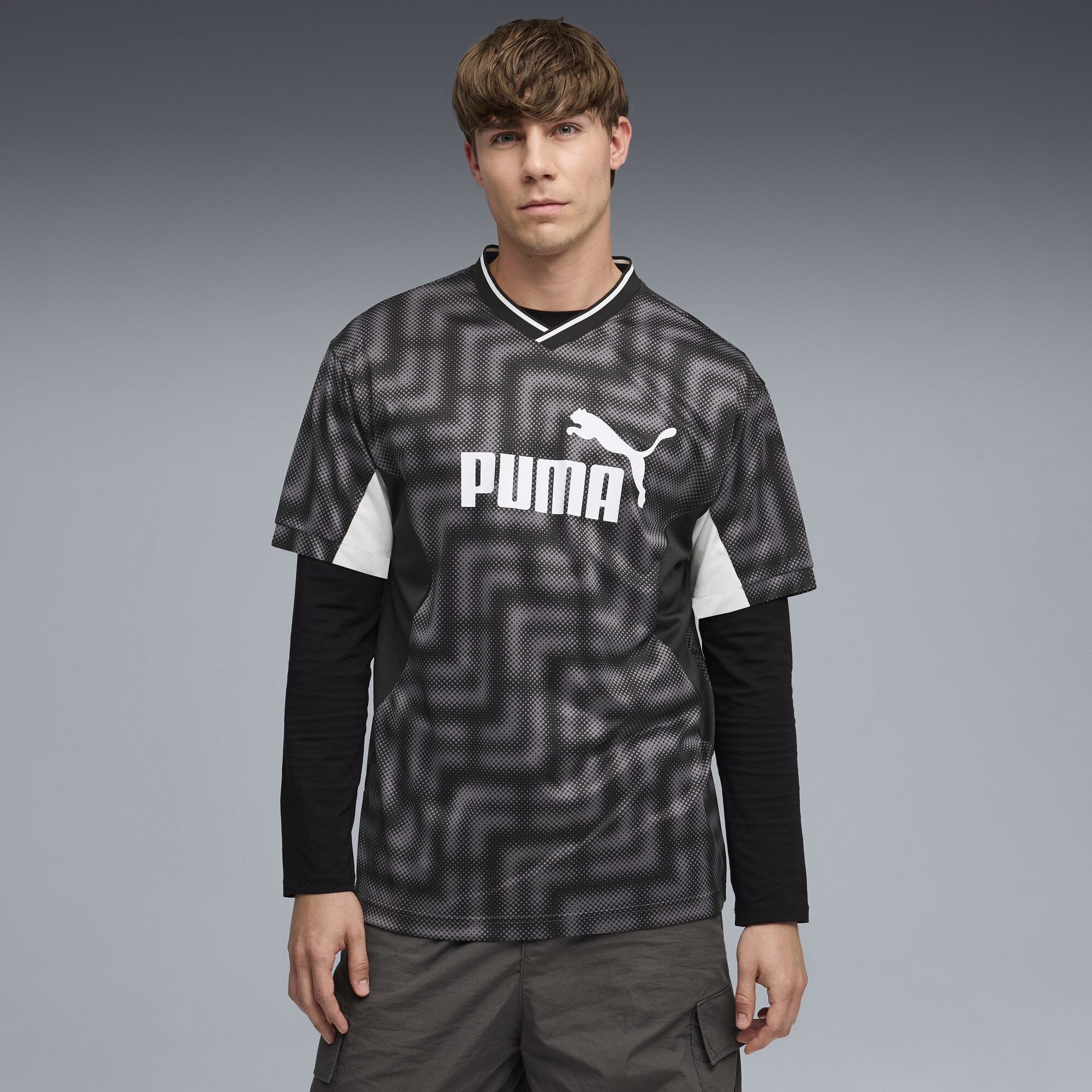 PUMA Essentials Block relaxed voetbalshirt voor Heren, Zwart, Maat M