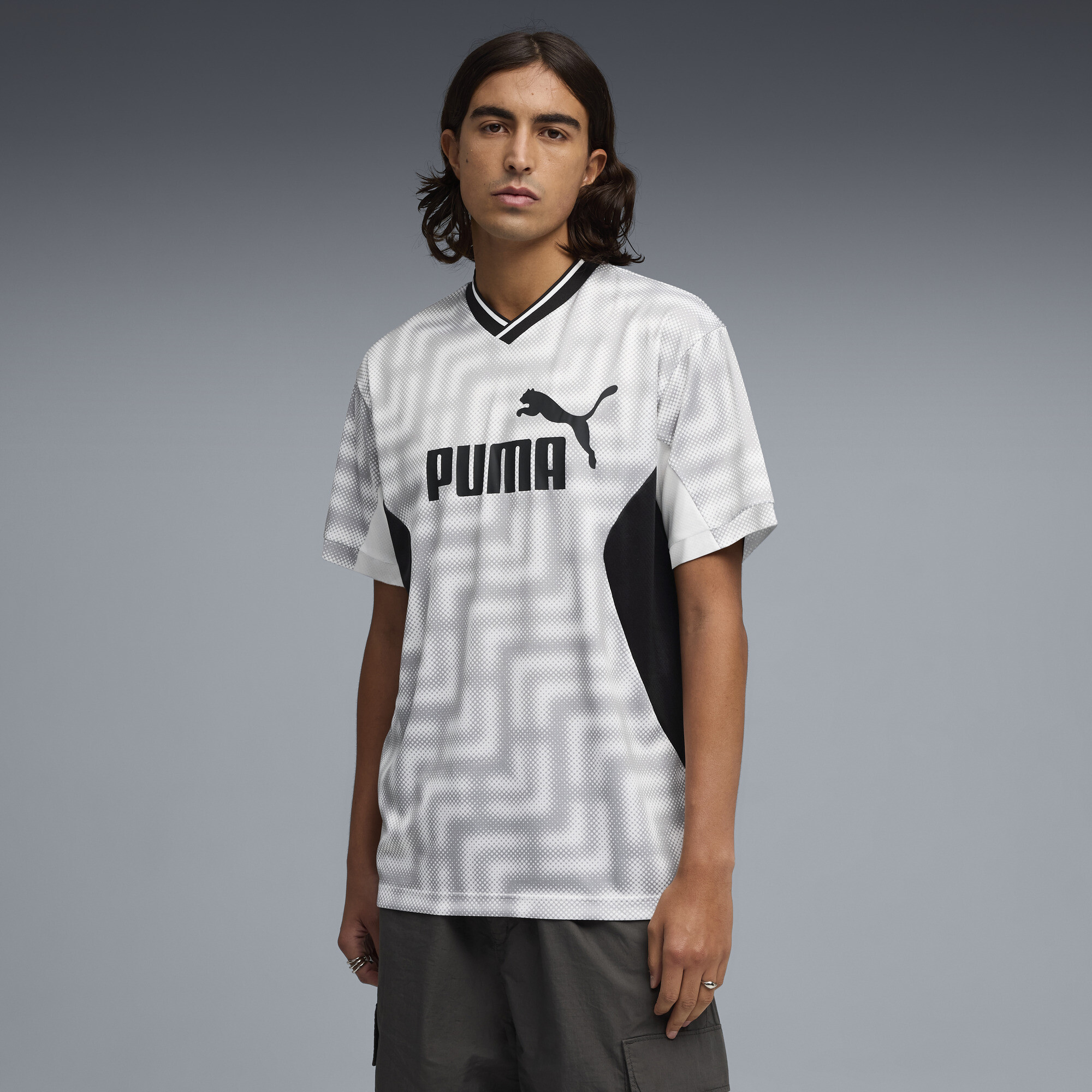 PUMA Essentials Block relaxed voetbalshirt voor Heren, Wit, Maat XS