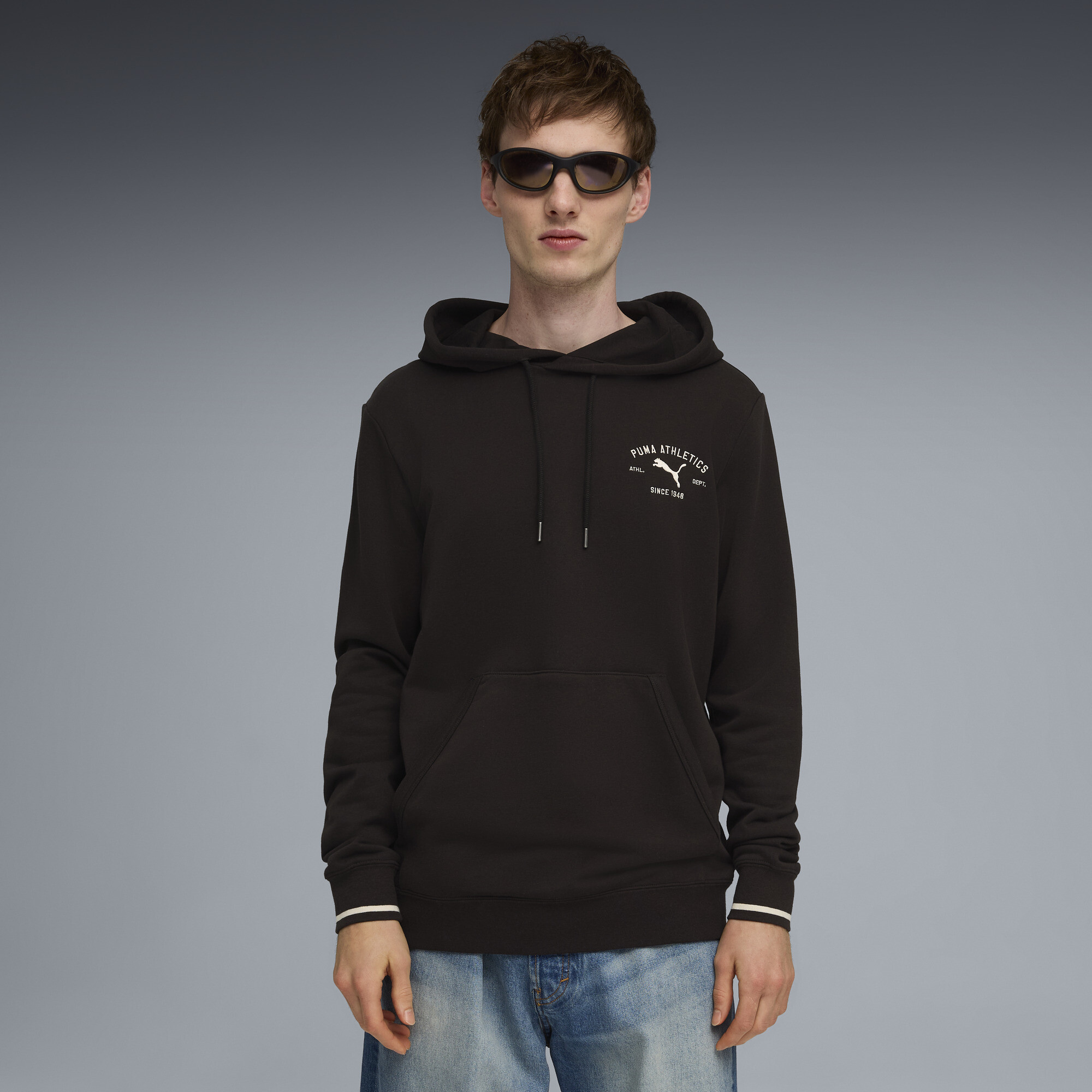 PUMA Class hoodie met print voor Heren, Zwart, Maat M