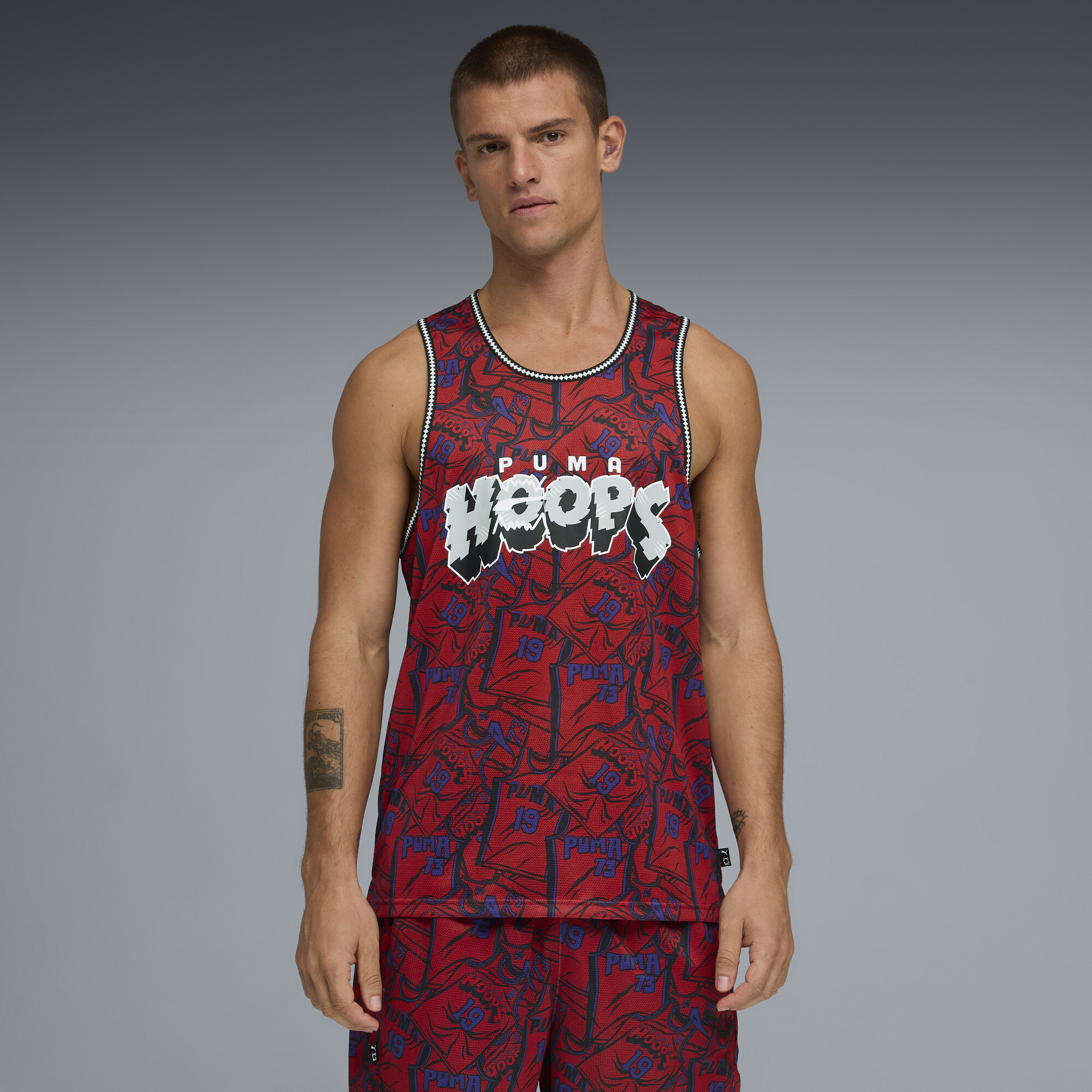 PUMA Flagrant Foul basketbaltank voor Heren, Grijs, Maat S thumbnail 4