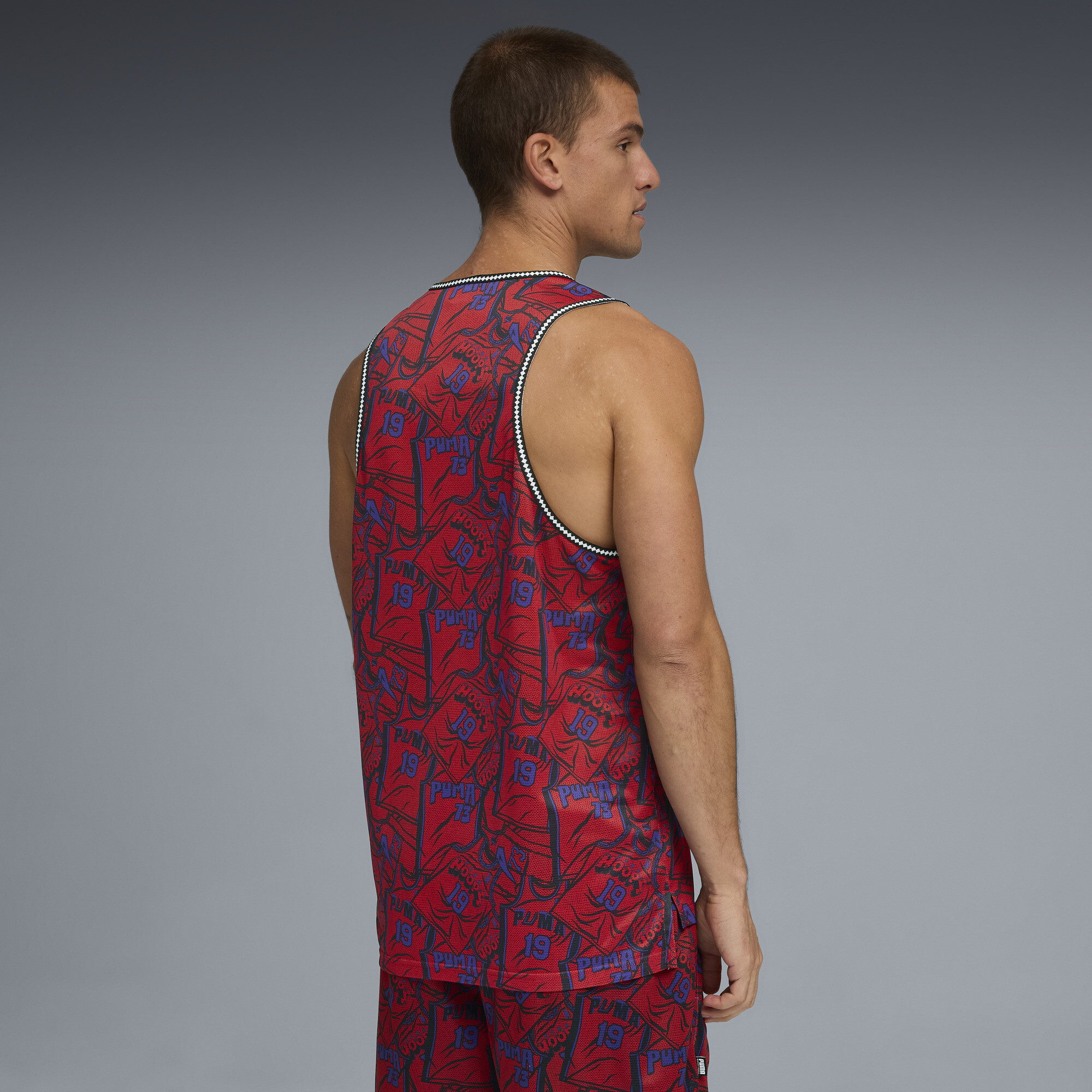 PUMA Flagrant Foul basketbaltank voor Heren, Grijs, Maat S thumbnail 3