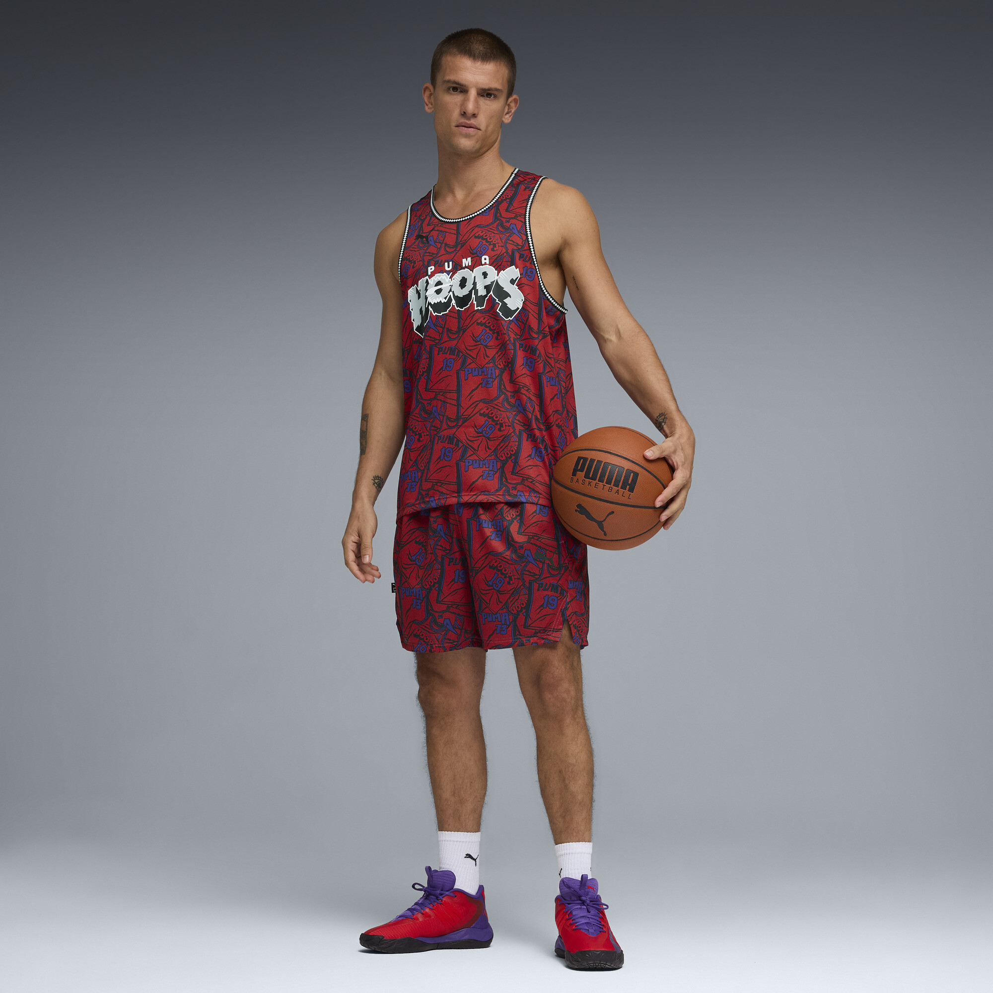 PUMA Flagrant Foul basketbaltank voor Heren, Grijs, Maat S thumbnail 2