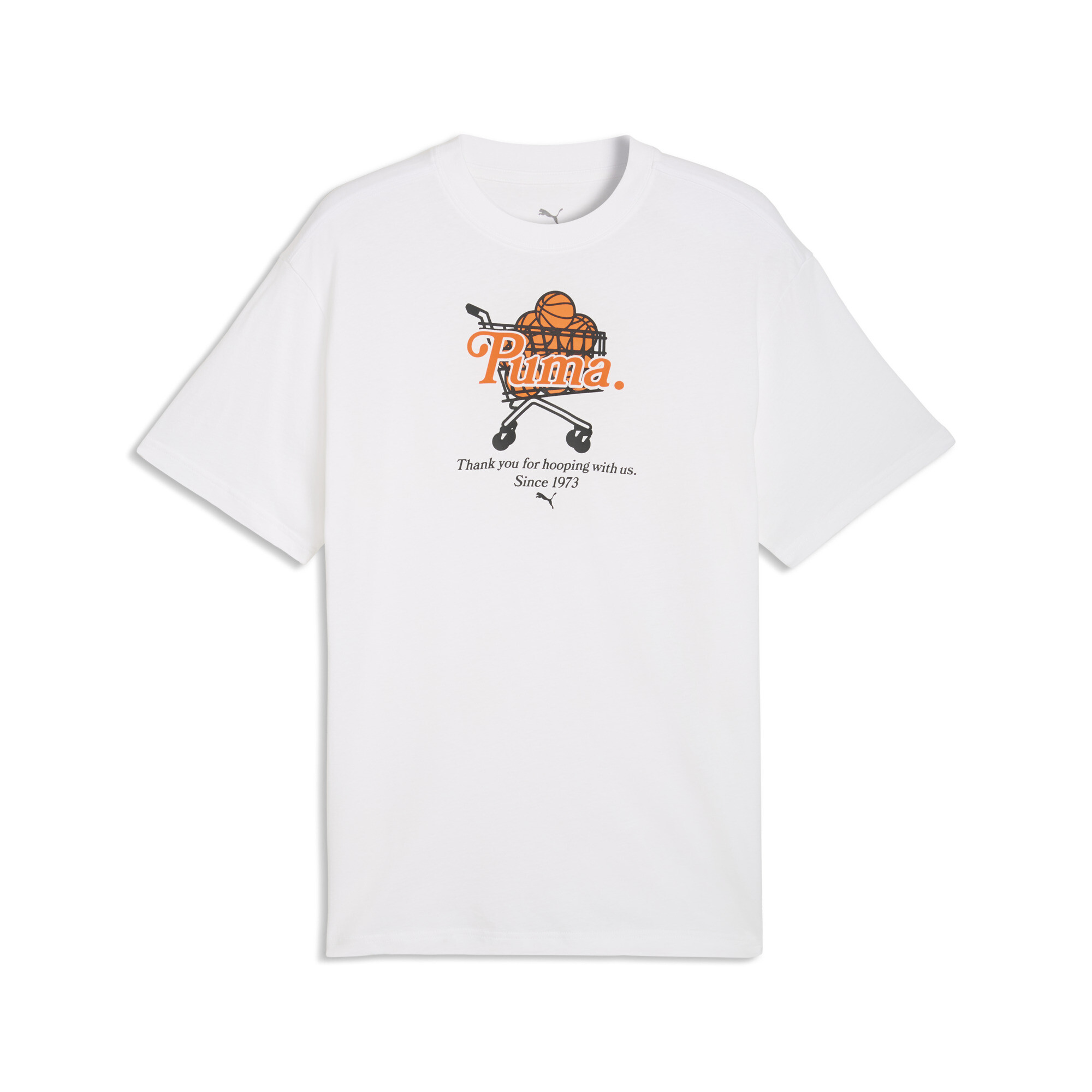 PUMA Junior Varsity I relaxed basketbal-T-shirt voor Heren, Wit, Maat XS