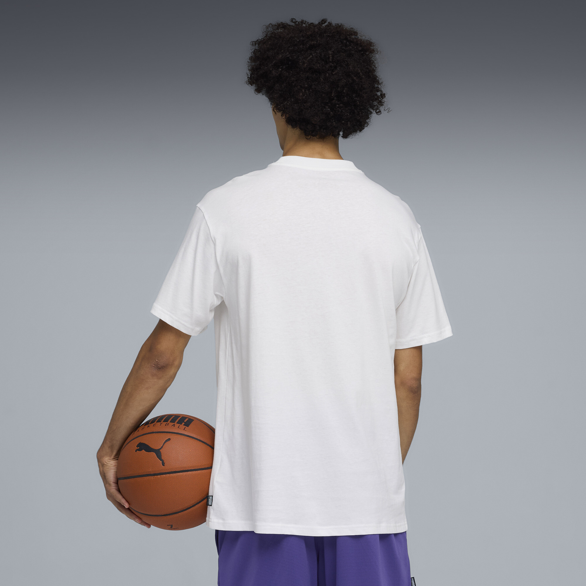PUMA Junior Varsity I relaxed basketbal-T-shirt voor Heren, Wit, Maat XS thumbnail 3