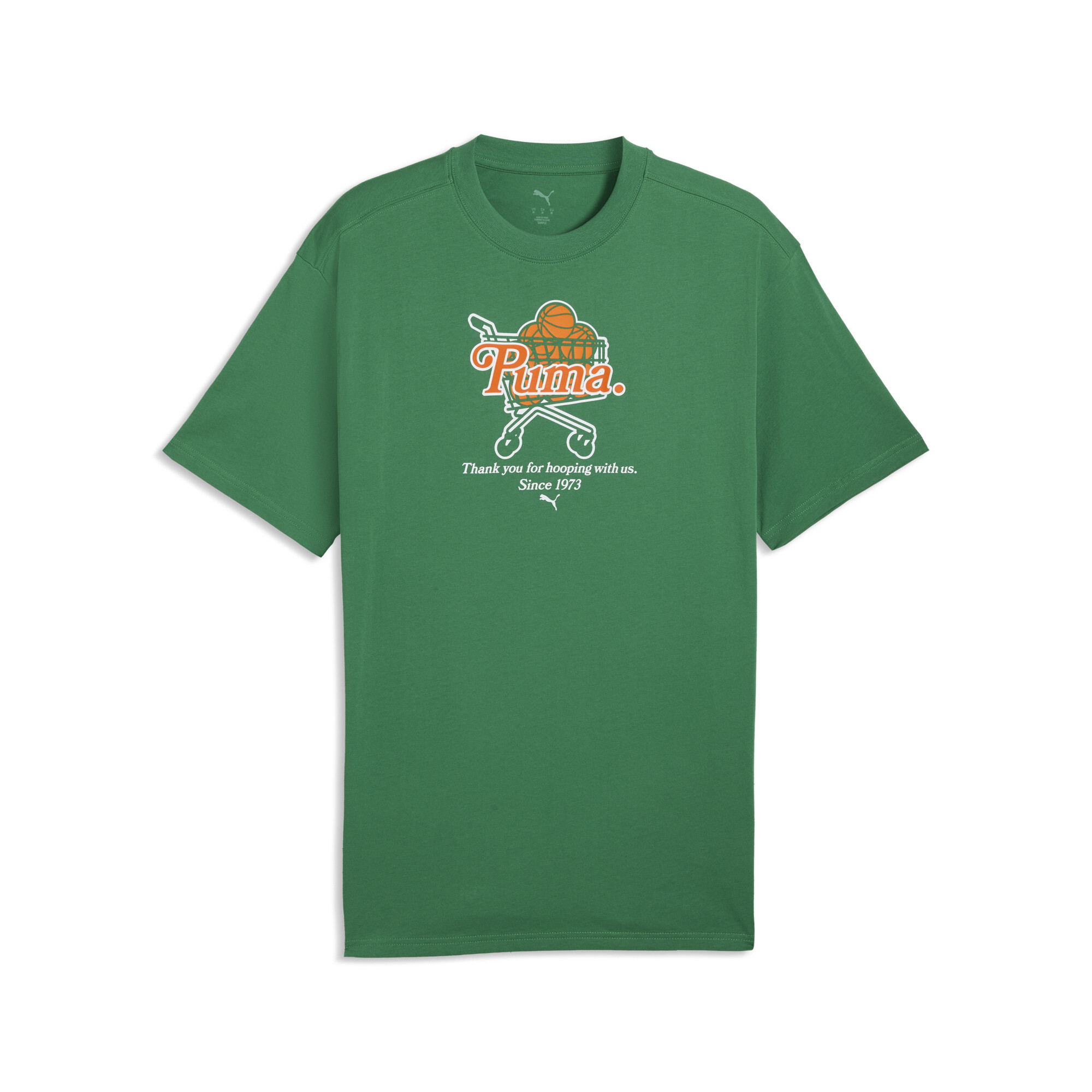 PUMA Junior Varsity I relaxed basketbal-T-shirt voor Heren, Groen, Maat M