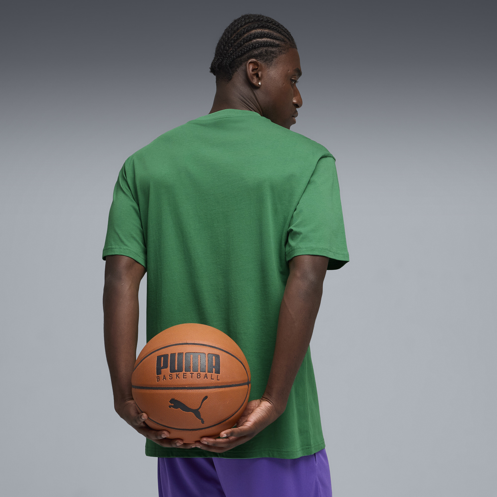 PUMA Junior Varsity I relaxed basketbal-T-shirt voor Heren, Groen, Maat M thumbnail 3