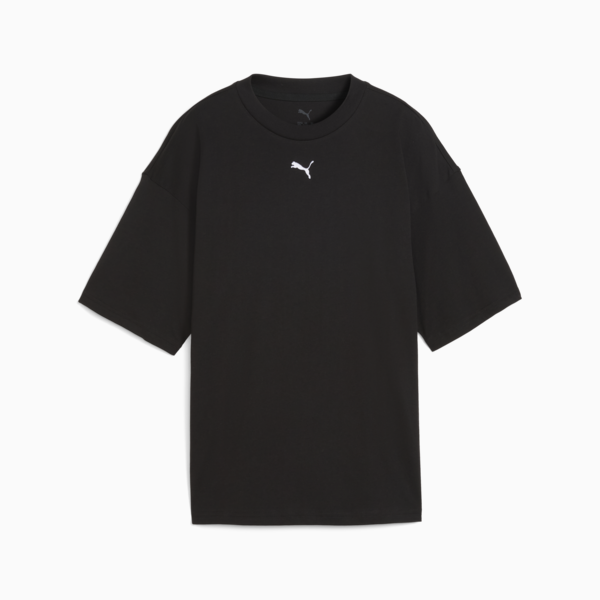 Essentials PUMA Logo Oversized Tee Youth, PUMA Black, large-ZAF