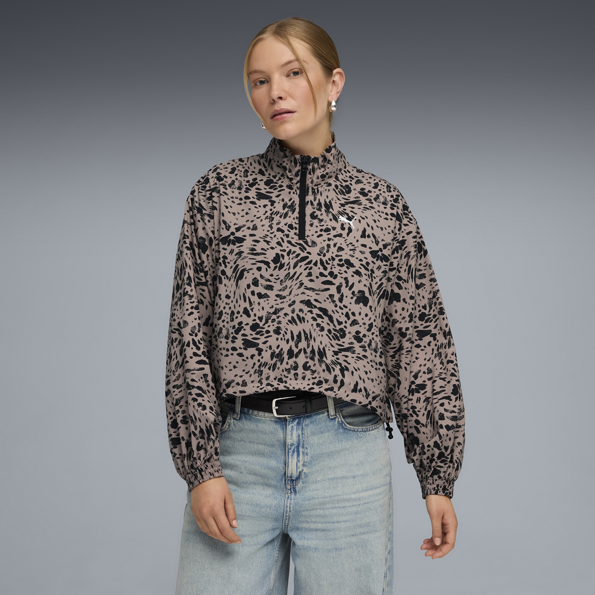 PUMA Essentials relaxed bedrukt jack met halve rits voor Dames, Maat S thumbnail 4