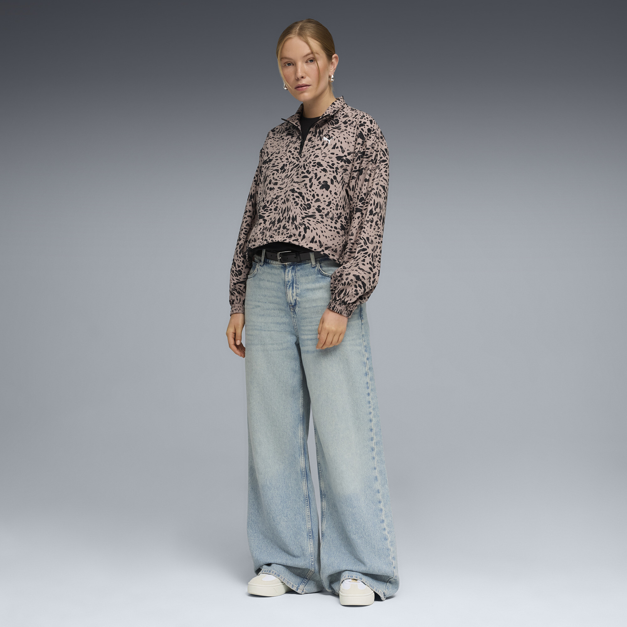 PUMA Essentials relaxed bedrukt jack met halve rits voor Dames, Maat S thumbnail 2