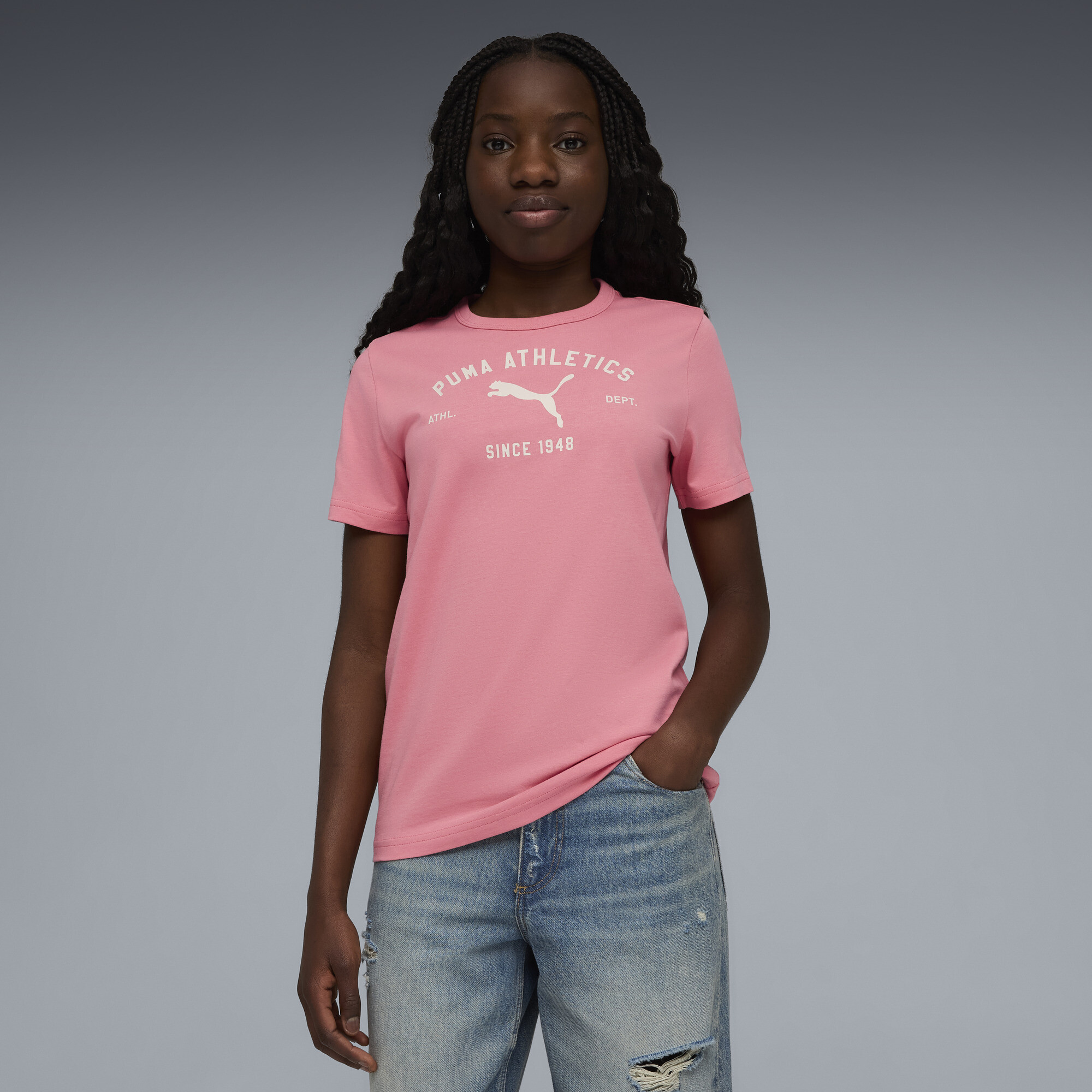 PUMA Class T-shirt met print voor Dames, Roze, Maat 15-16Y