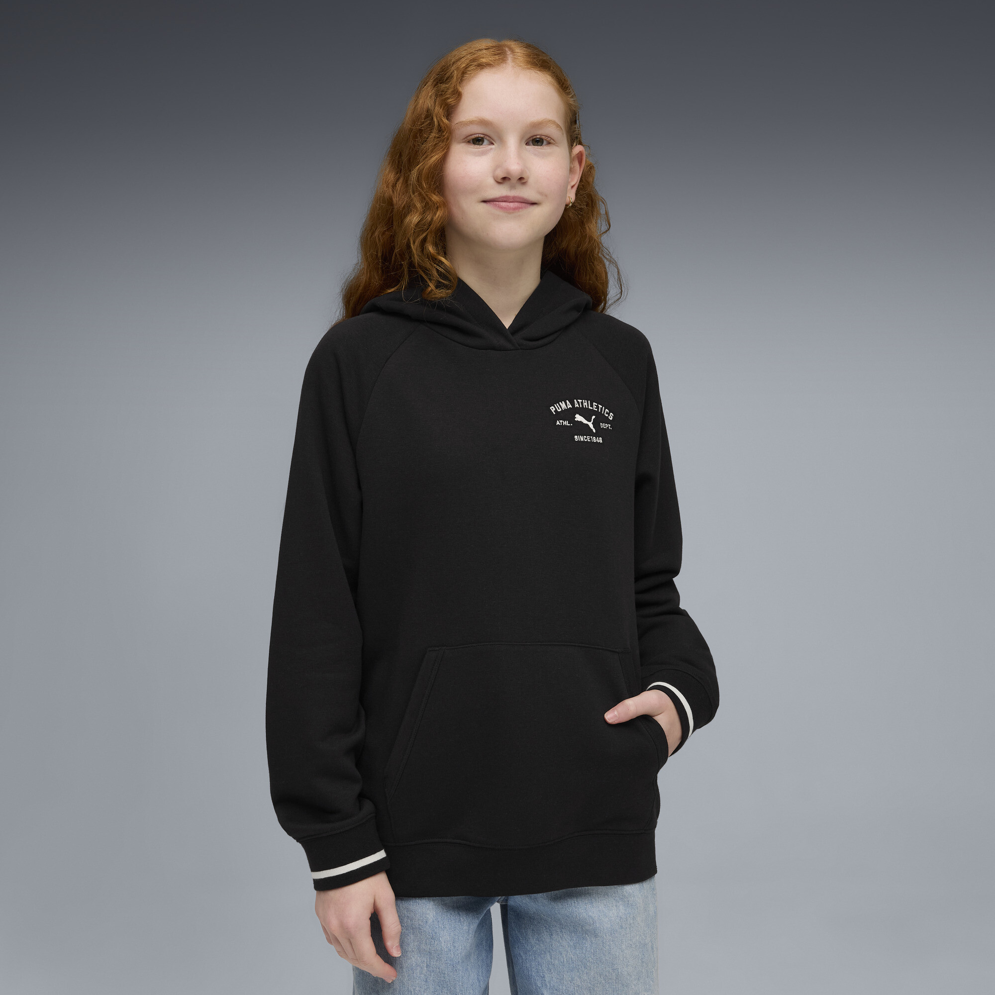 PUMA Class relaxte hoodie voor Dames, Zwart, Maat 7-8Y thumbnail 4
