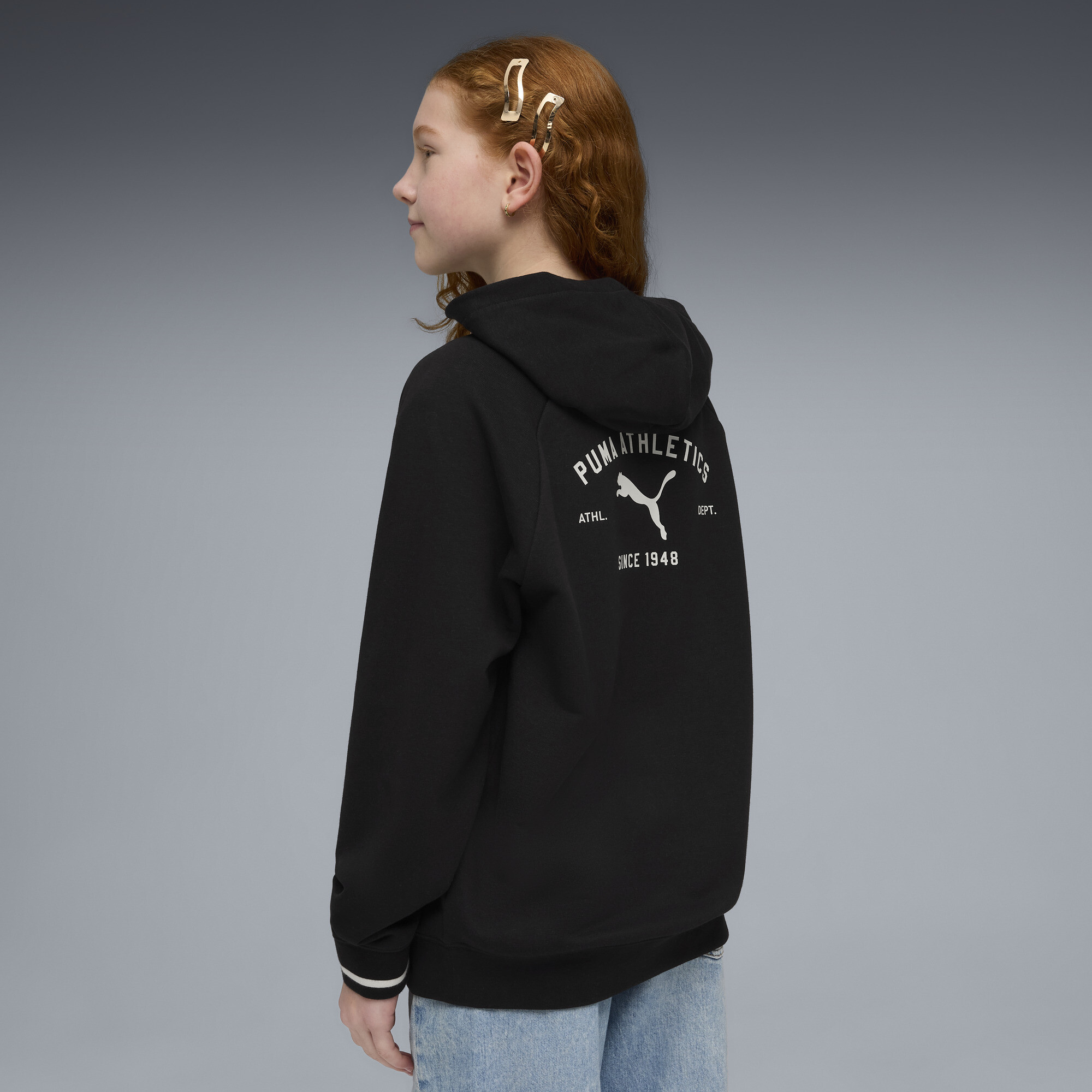 PUMA Class relaxte hoodie voor Dames, Zwart, Maat 7-8Y thumbnail 3