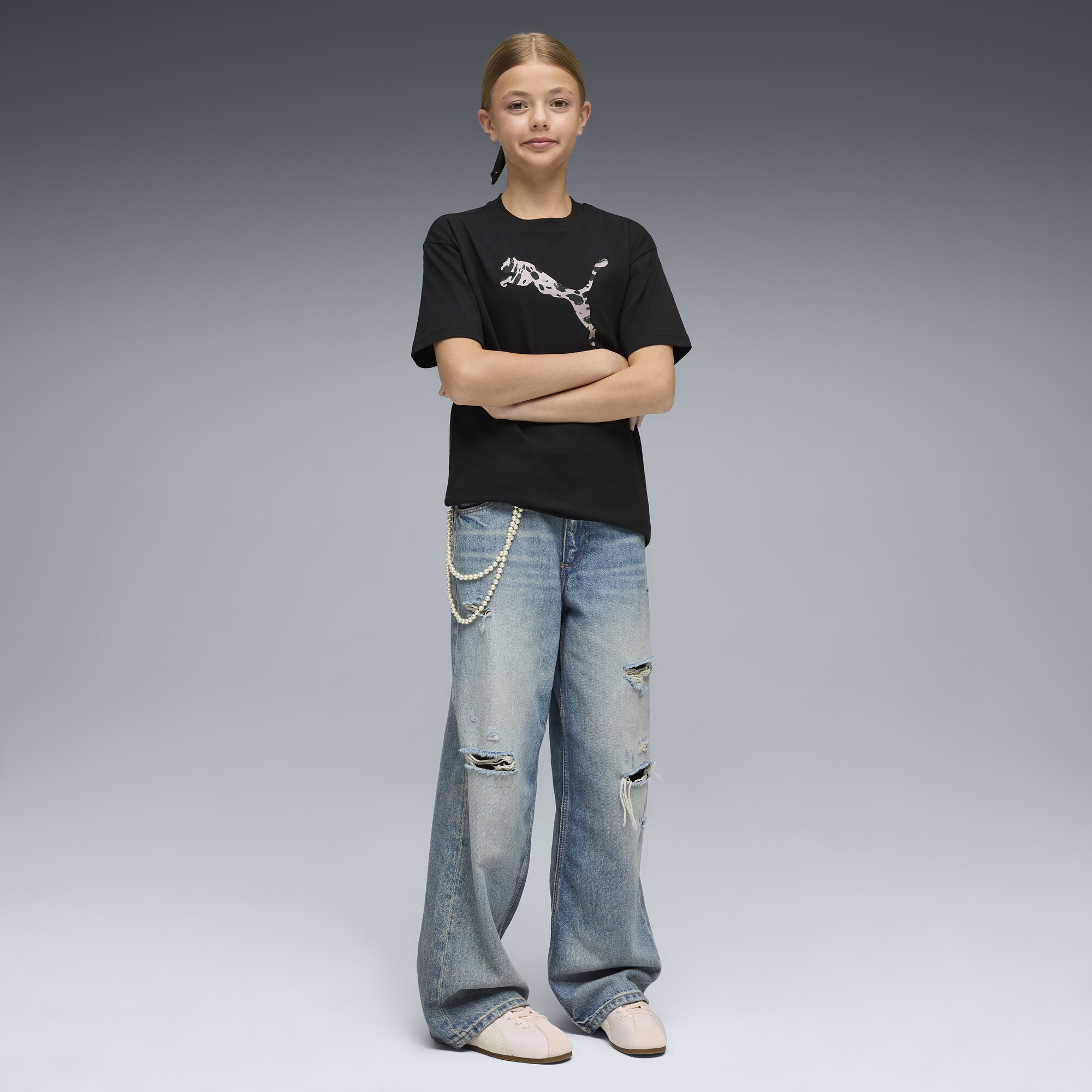 PUMA Essentials Graphics Animal T-shirt voor Dames, Zwart, Maat 7-8Y thumbnail 2