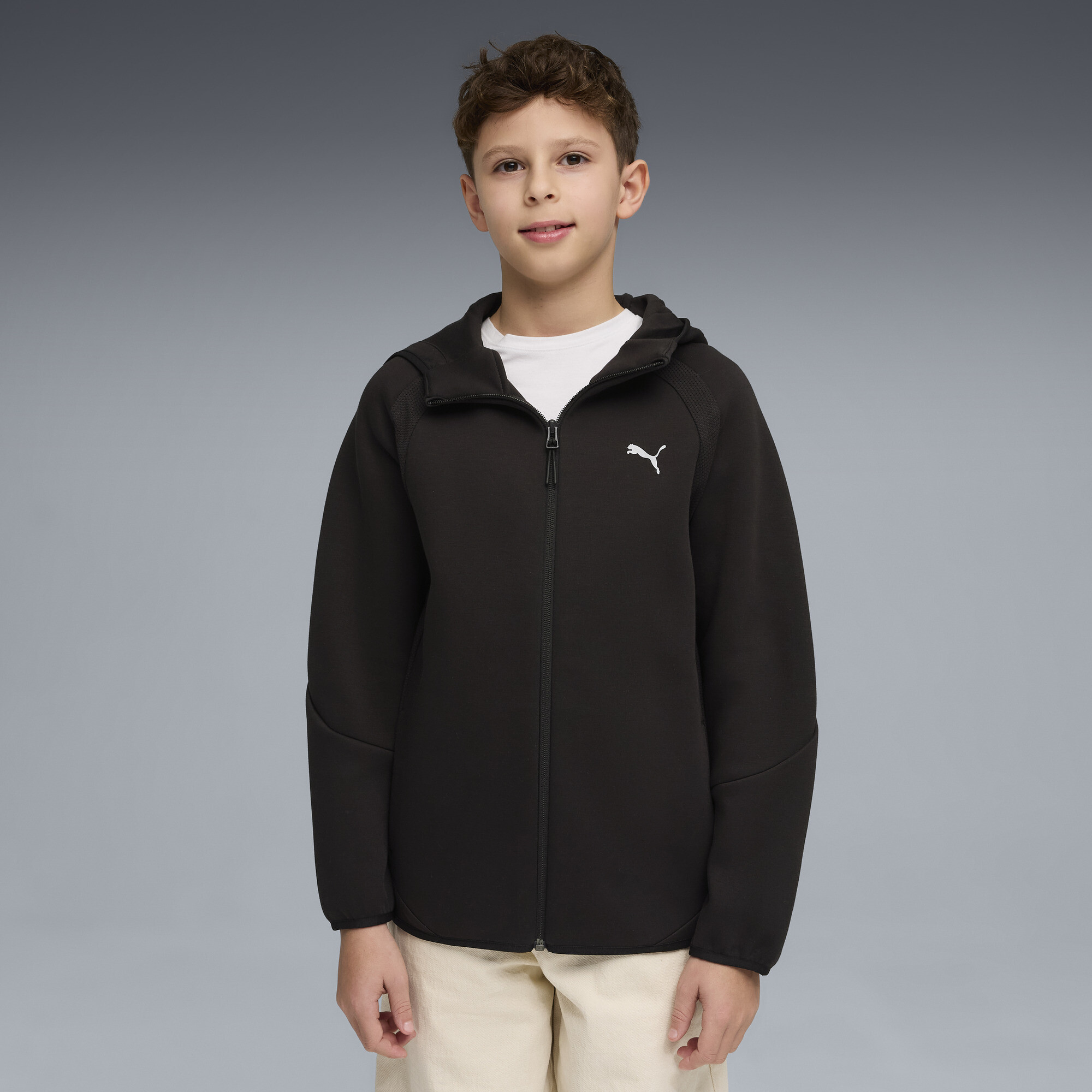 PUMA Evostripe hoodie met rits voor Heren, Zwart, Maat 9-10Y thumbnail 4