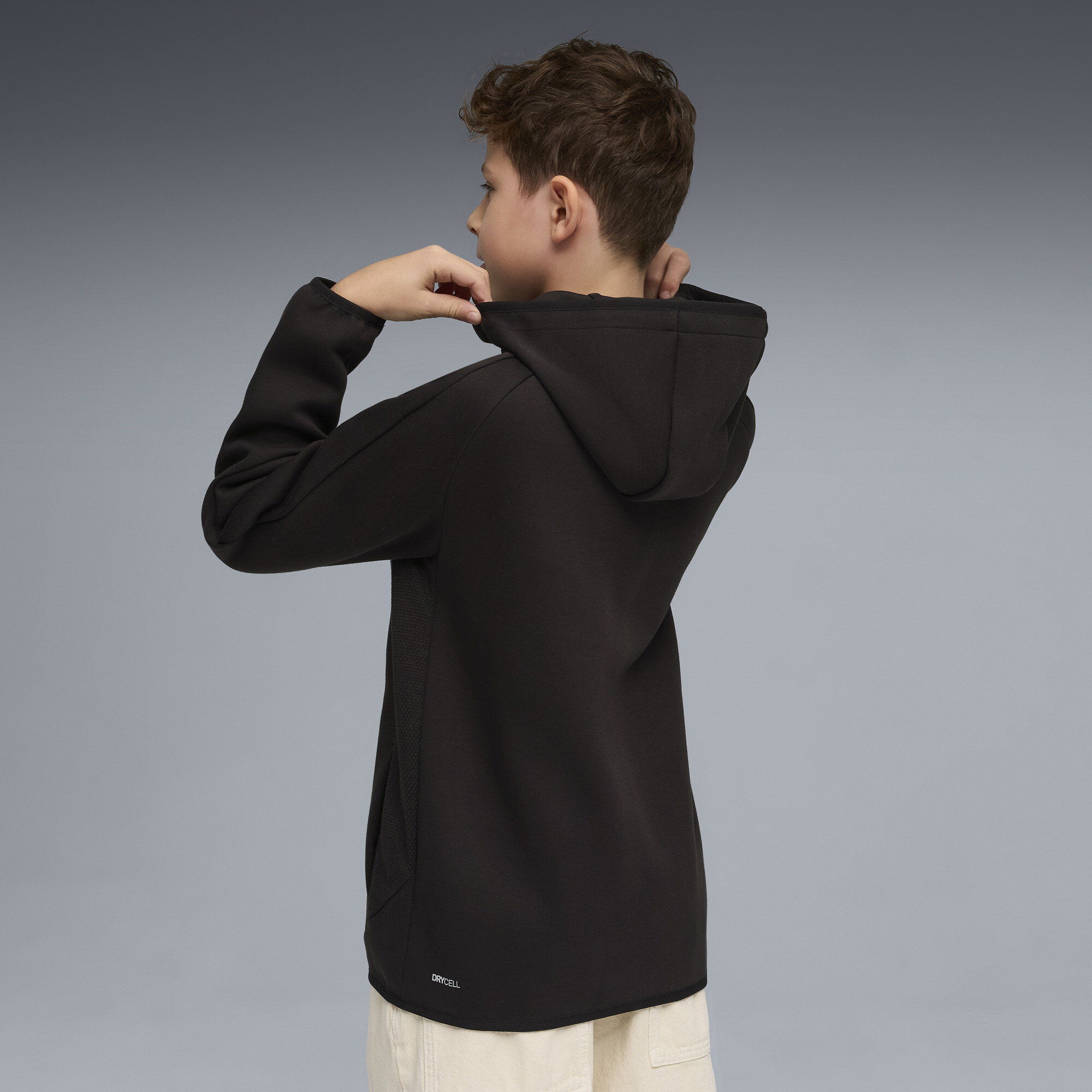 PUMA Evostripe hoodie met rits voor Heren, Zwart, Maat 9-10Y thumbnail 3