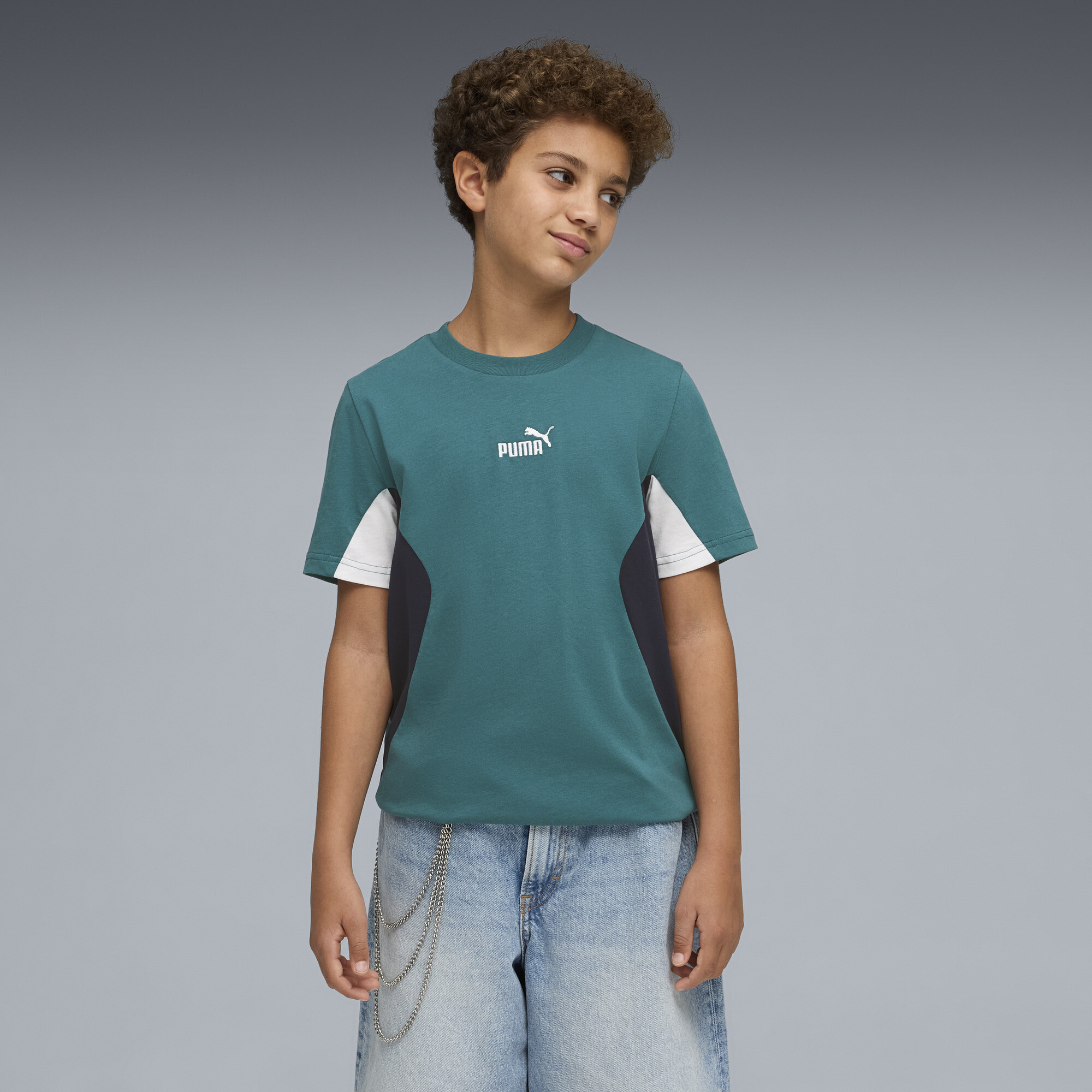 PUMA Essentials Block T-shirt voor Heren, Maat 7-8Y