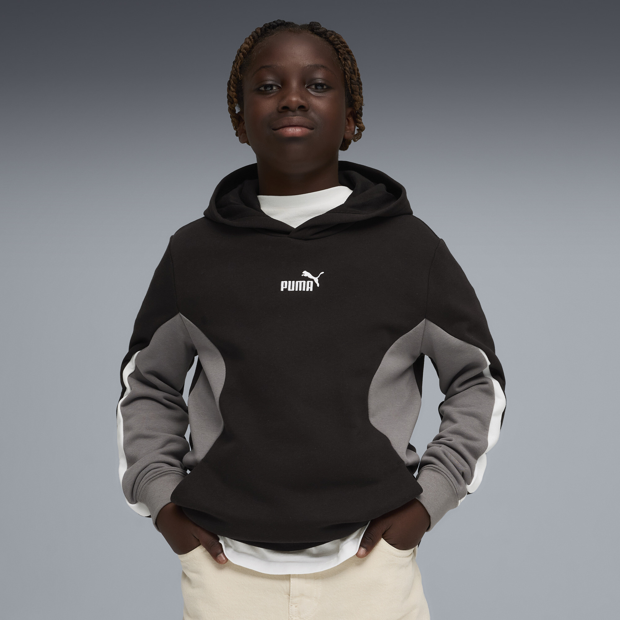 PUMA Essentials Block hoodie voor Heren, Zwart, Maat 9-10Y thumbnail 4