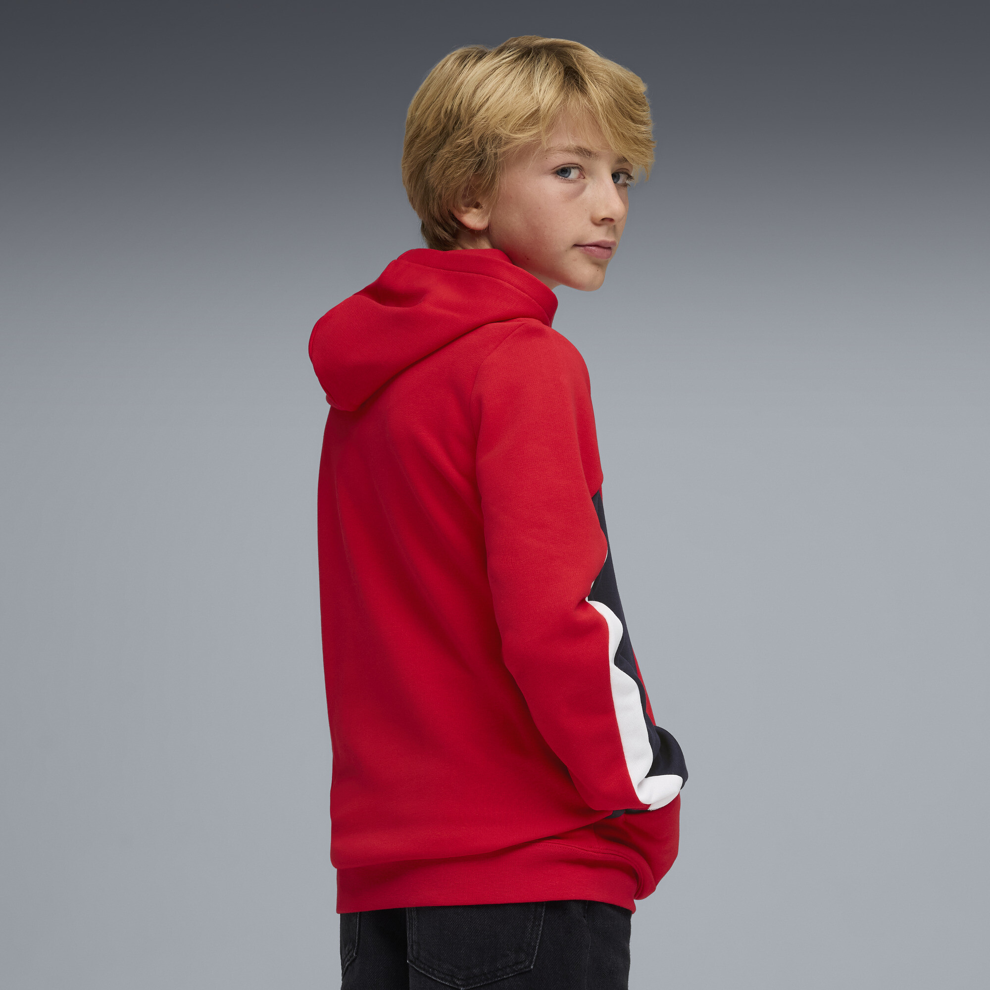 PUMA Essentials Block hoodie voor Heren, Rood, Maat 7-8Y thumbnail 3