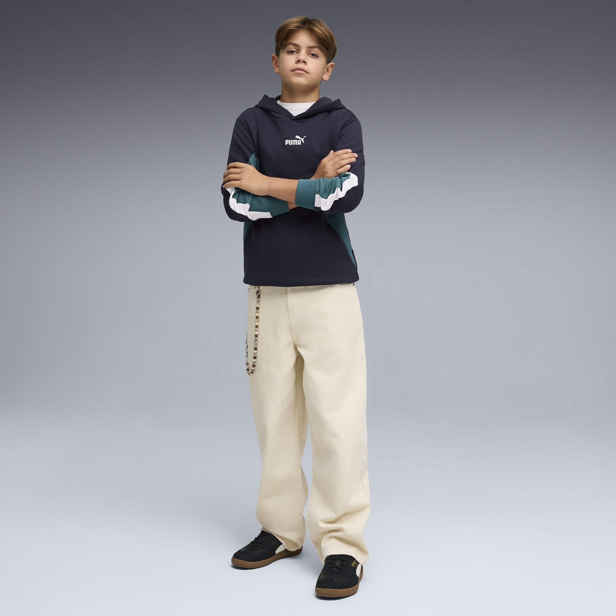 PUMA Essentials Block hoodie voor Heren, Blauw, Maat 15-16Y thumbnail 2