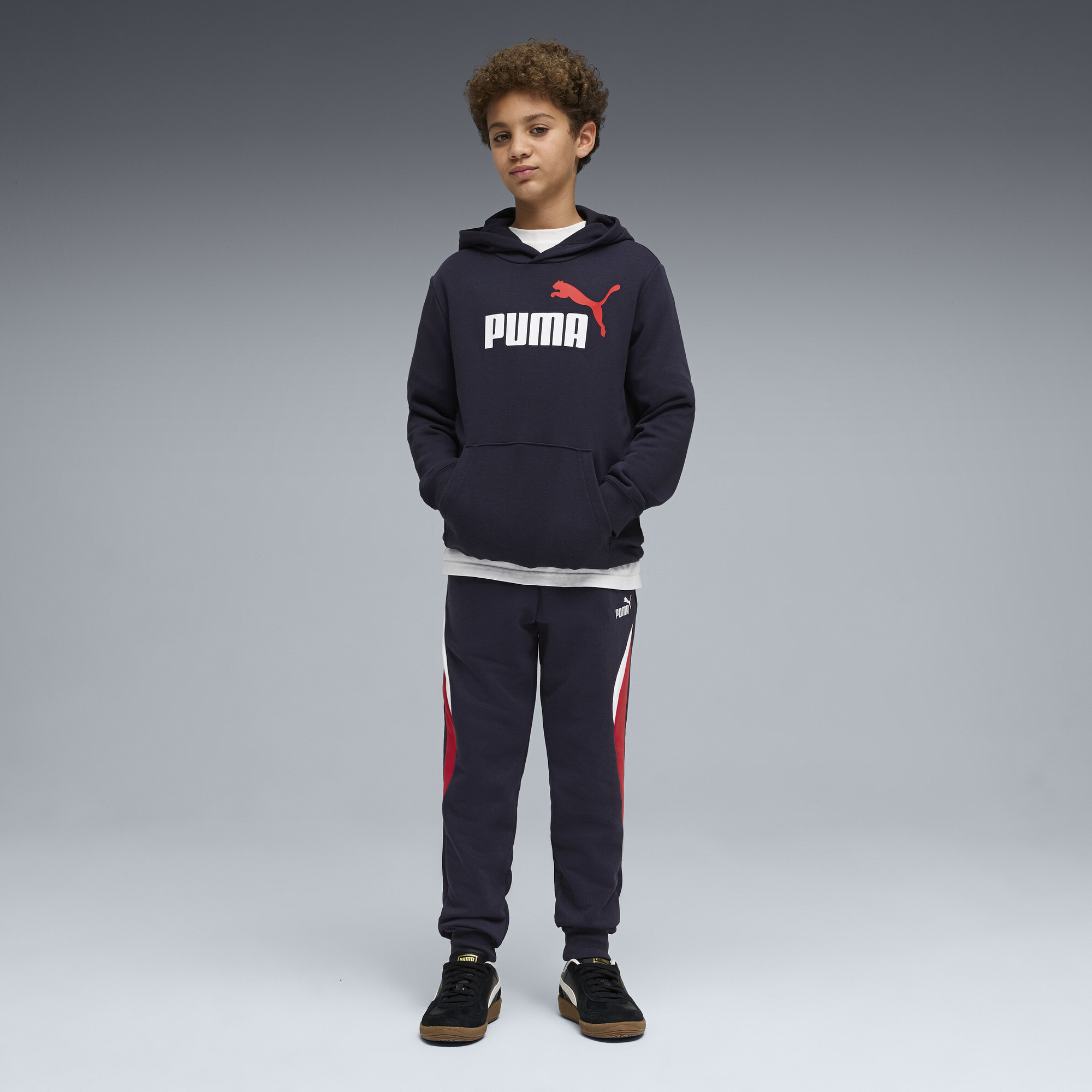 PUMA Essentials+ Block sweatpant voor Heren, Blauw/Rood, Maat 9-10Y thumbnail 2